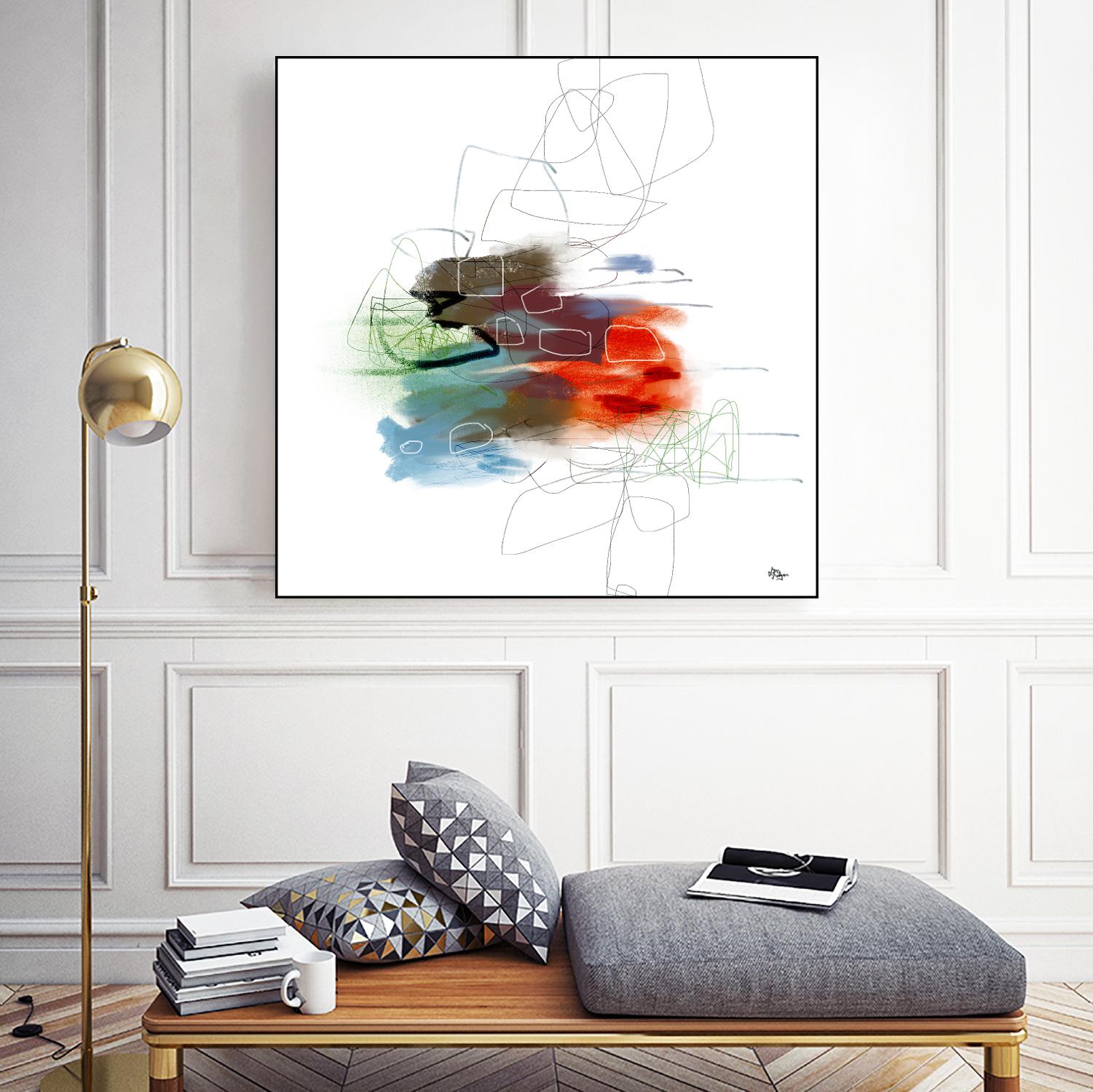 Loving Life I by Lisa Ridgers on GIANT ART - reds, blues abstract