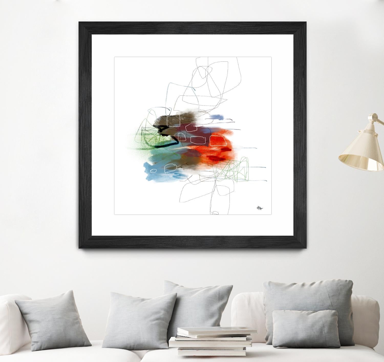 Loving Life I by Lisa Ridgers on GIANT ART - reds, blues abstract