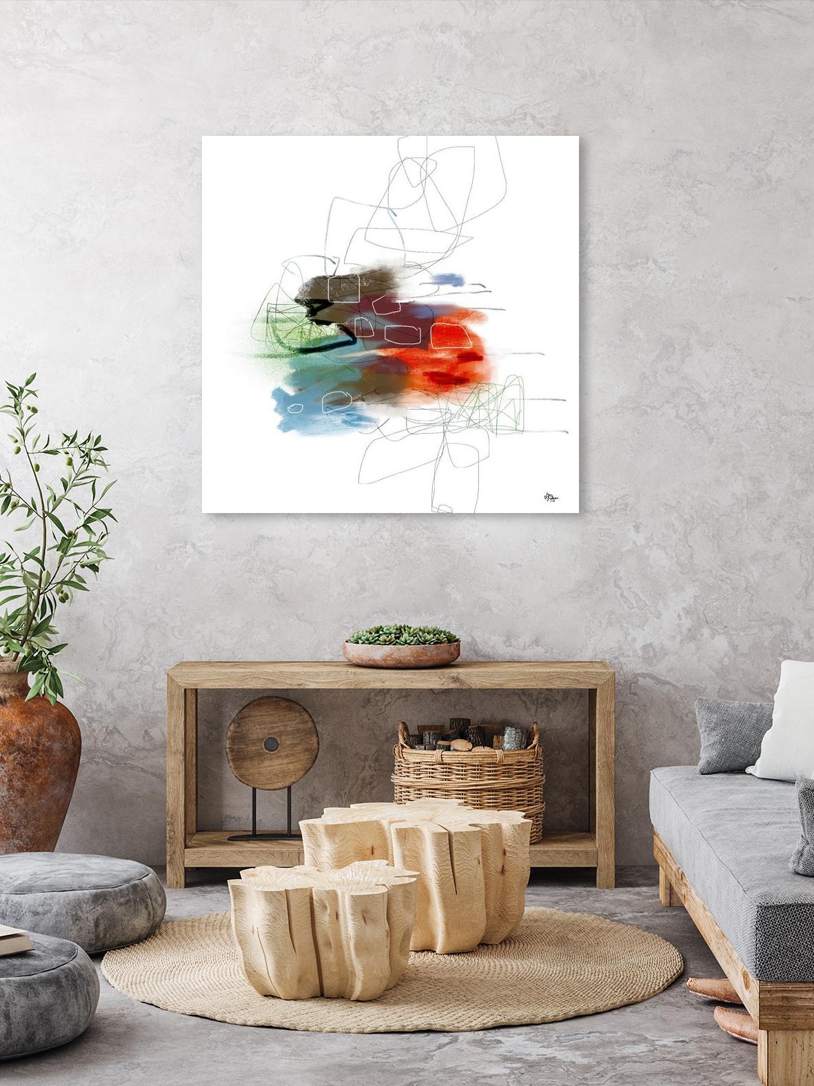 Loving Life I by Lisa Ridgers on GIANT ART - reds, blues abstract