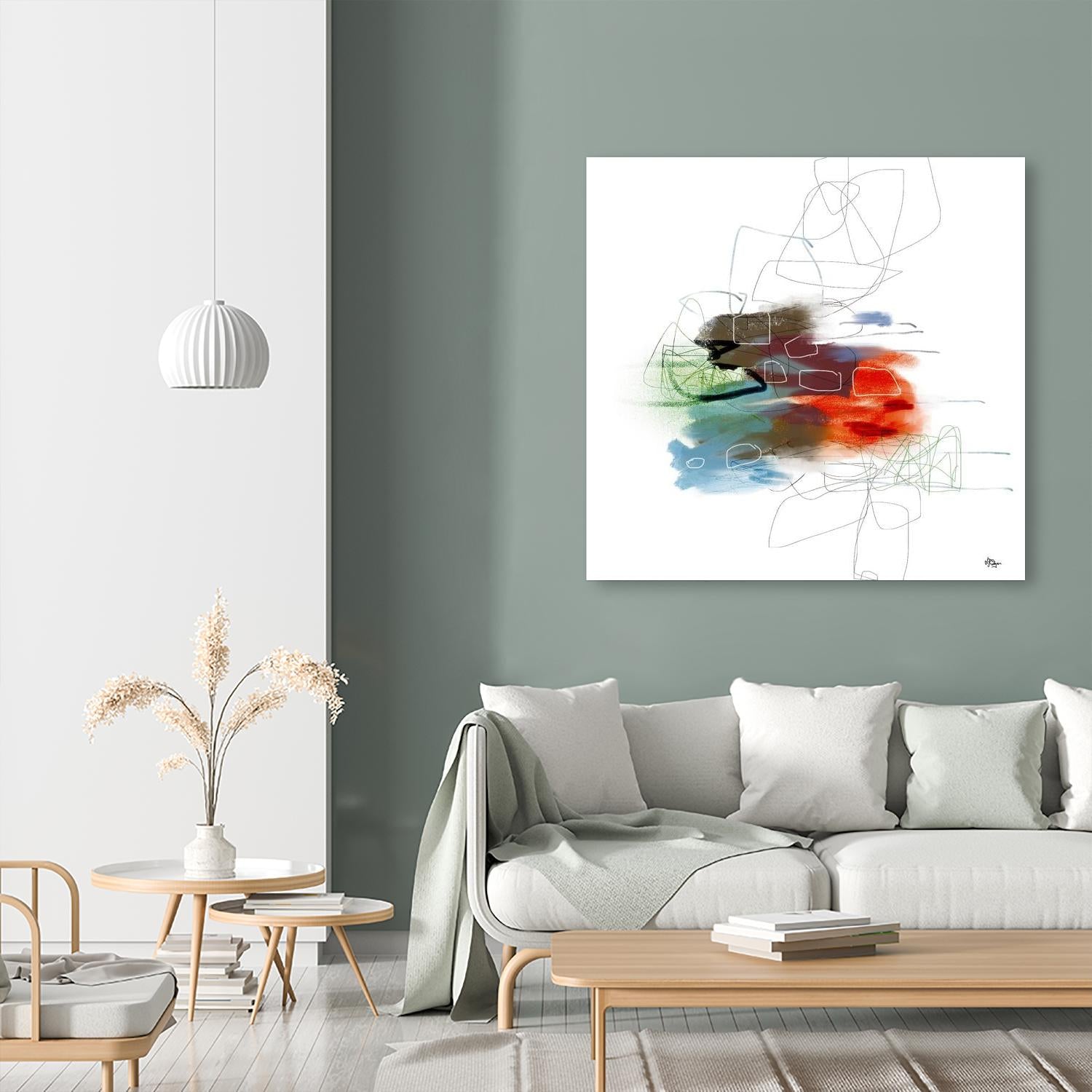 Loving Life I by Lisa Ridgers on GIANT ART - reds, blues abstract