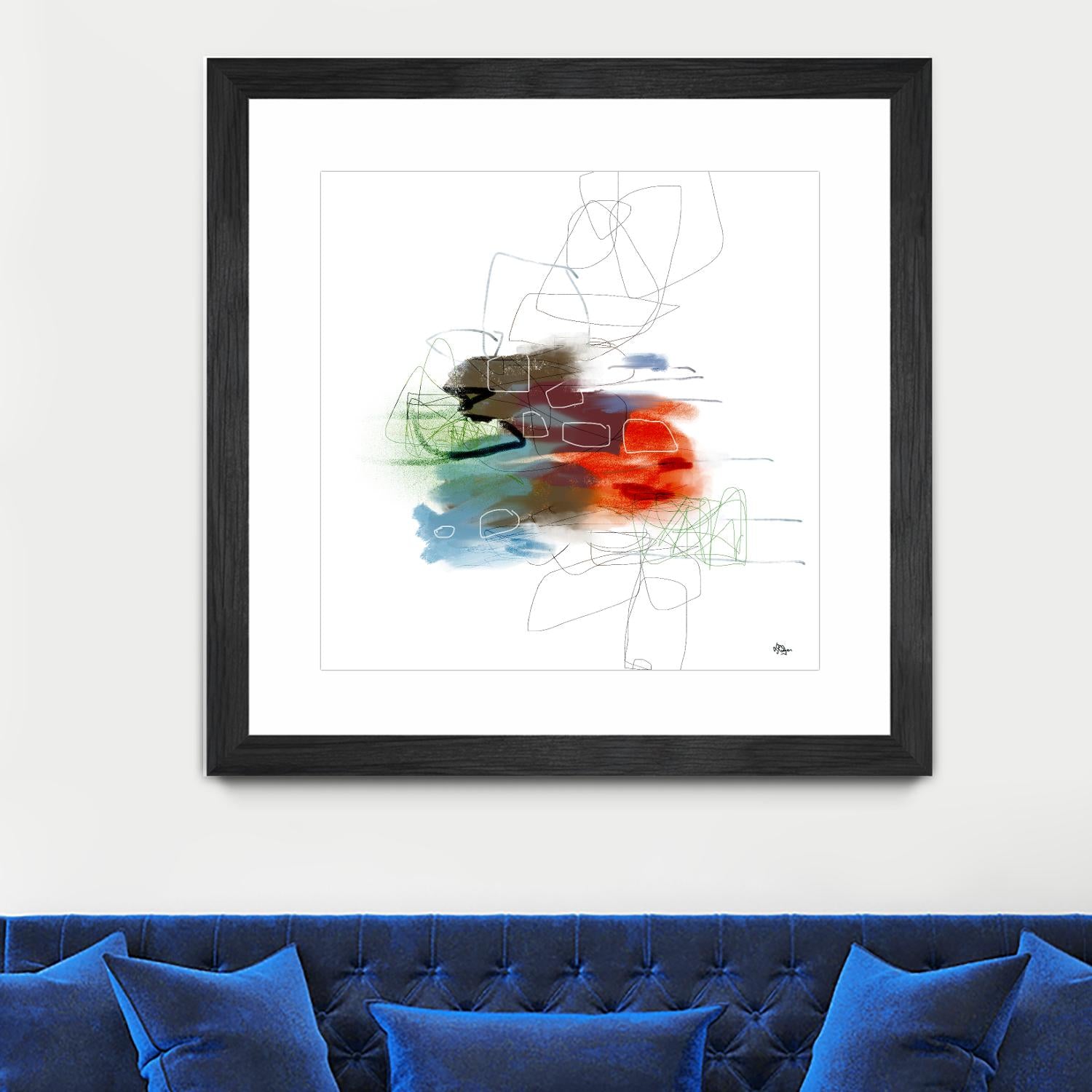 Loving Life I by Lisa Ridgers on GIANT ART - reds, blues abstract