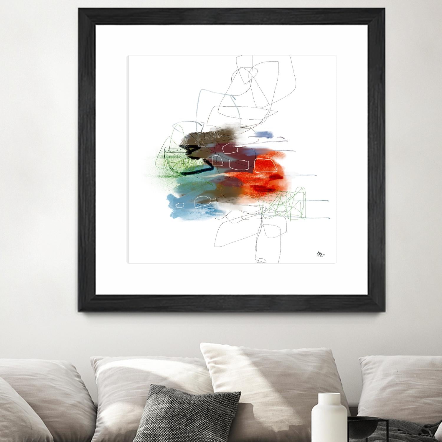 Loving Life I by Lisa Ridgers on GIANT ART - reds, blues abstract