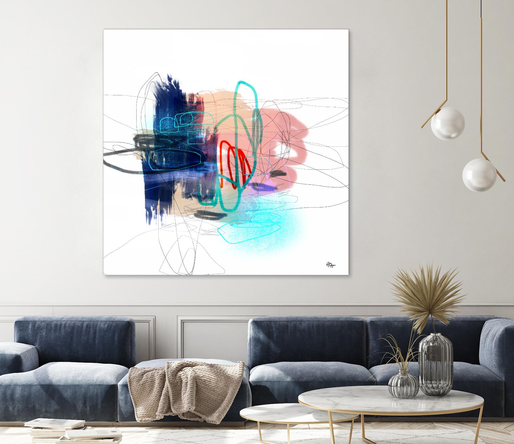 Loving Life III by Lisa Ridgers on GIANT ART - blues, pinks abstract