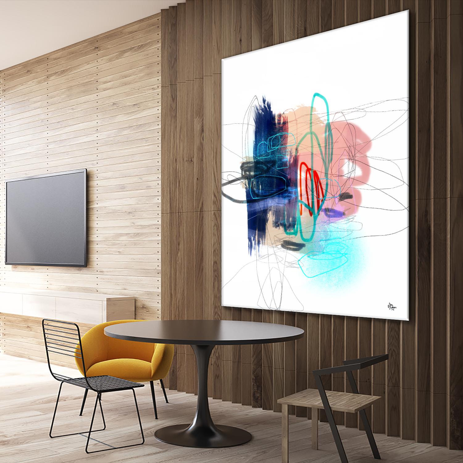 Loving Life III by Lisa Ridgers on GIANT ART - blues, pinks abstract