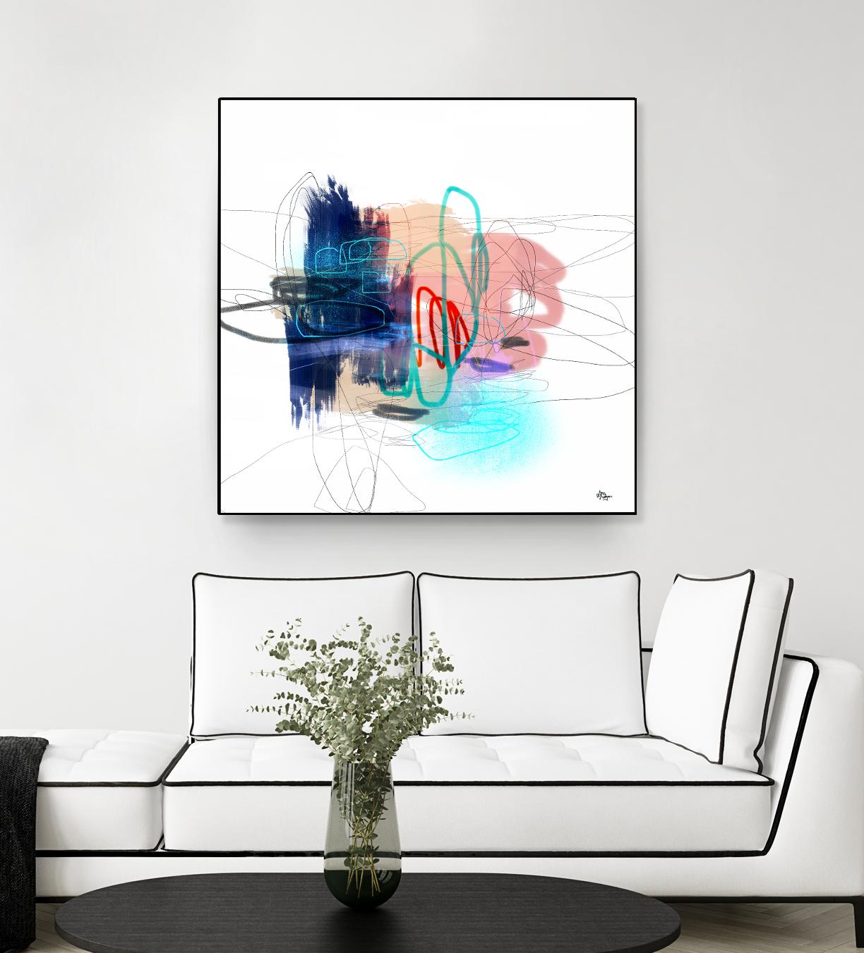 Loving Life III by Lisa Ridgers on GIANT ART - blues, pinks abstract