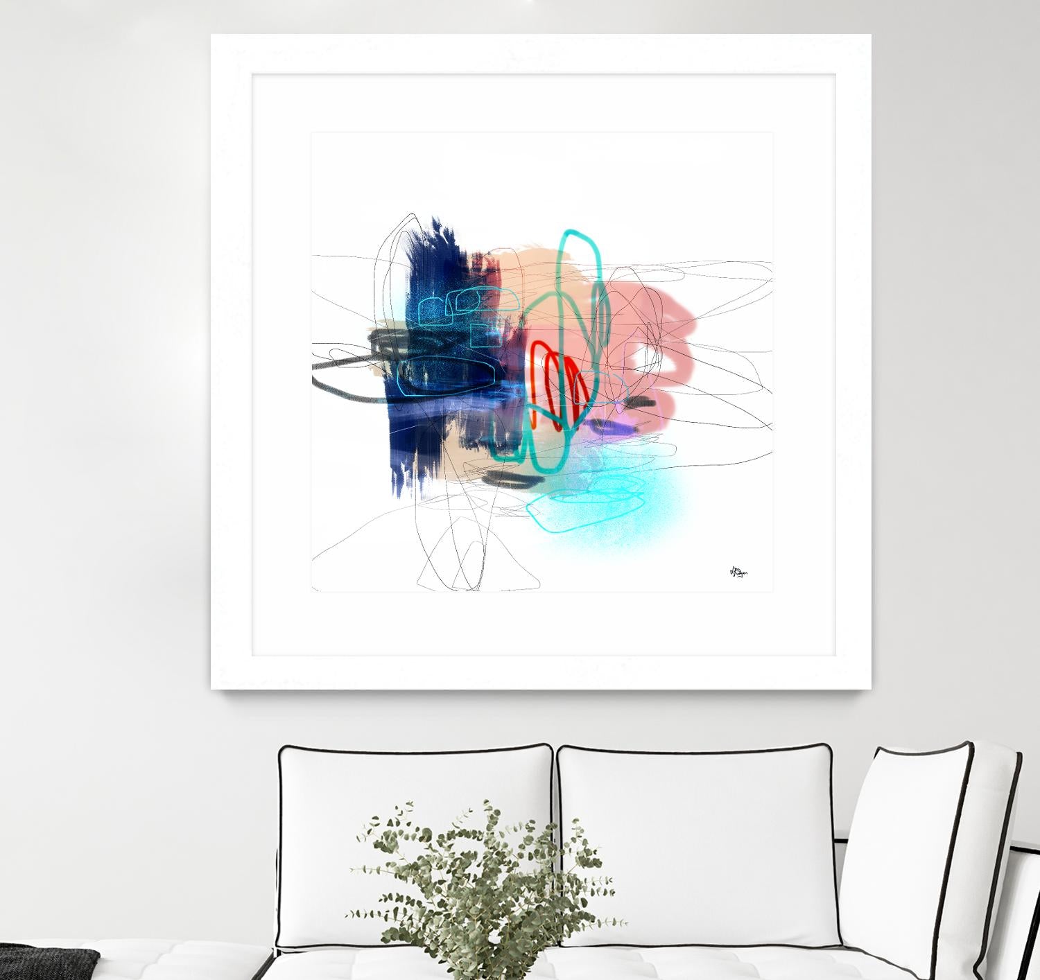 Loving Life III by Lisa Ridgers on GIANT ART - blues, pinks abstract