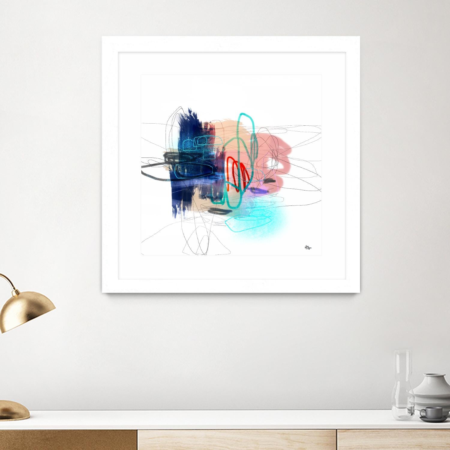 Loving Life III by Lisa Ridgers on GIANT ART - blues, pinks abstract