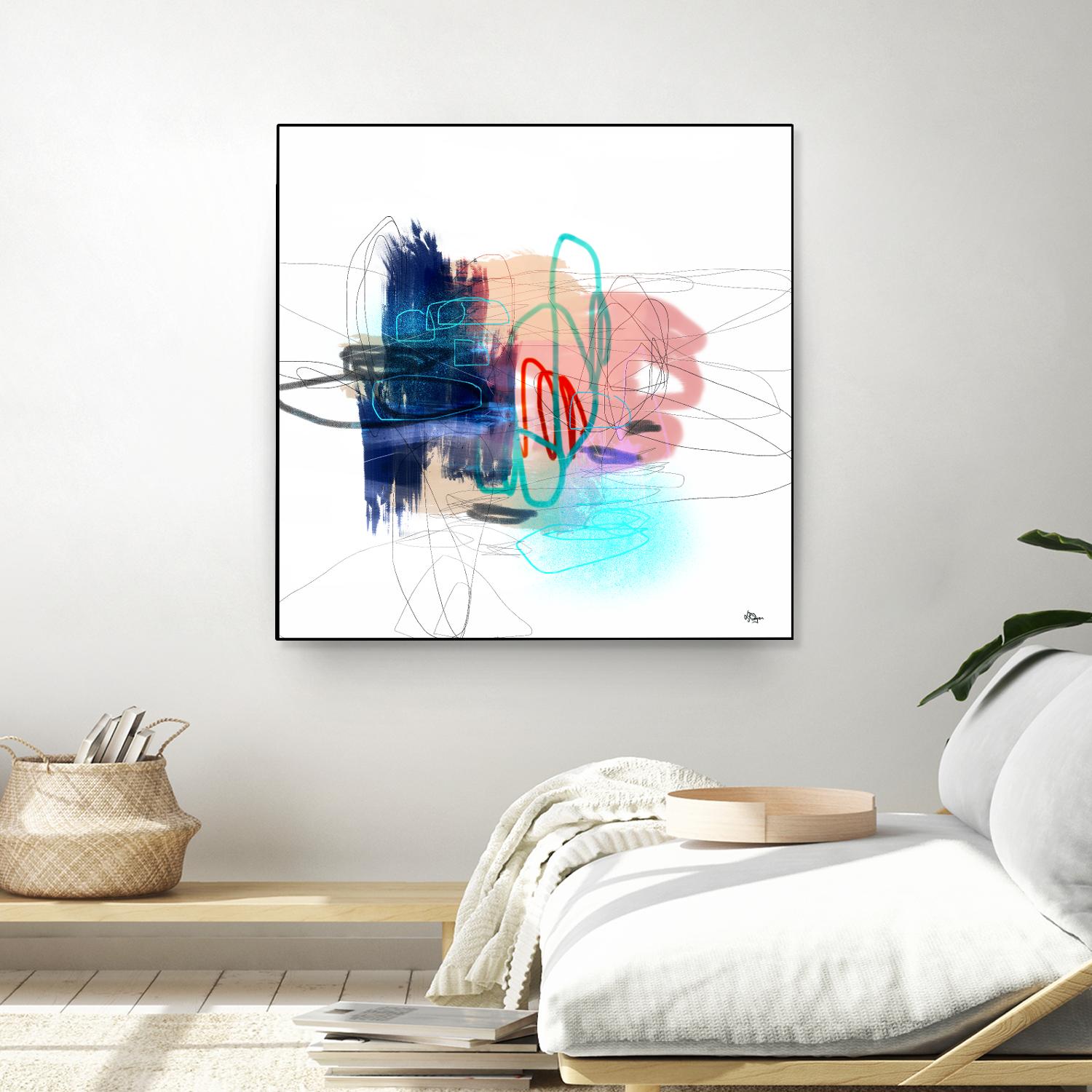 Loving Life III by Lisa Ridgers on GIANT ART - blues, pinks abstract