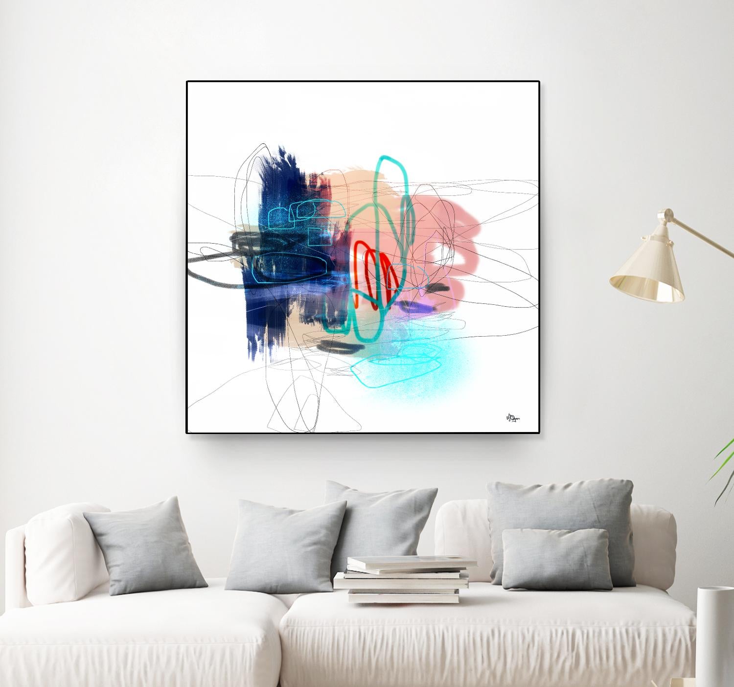 Loving Life III by Lisa Ridgers on GIANT ART - blues, pinks abstract