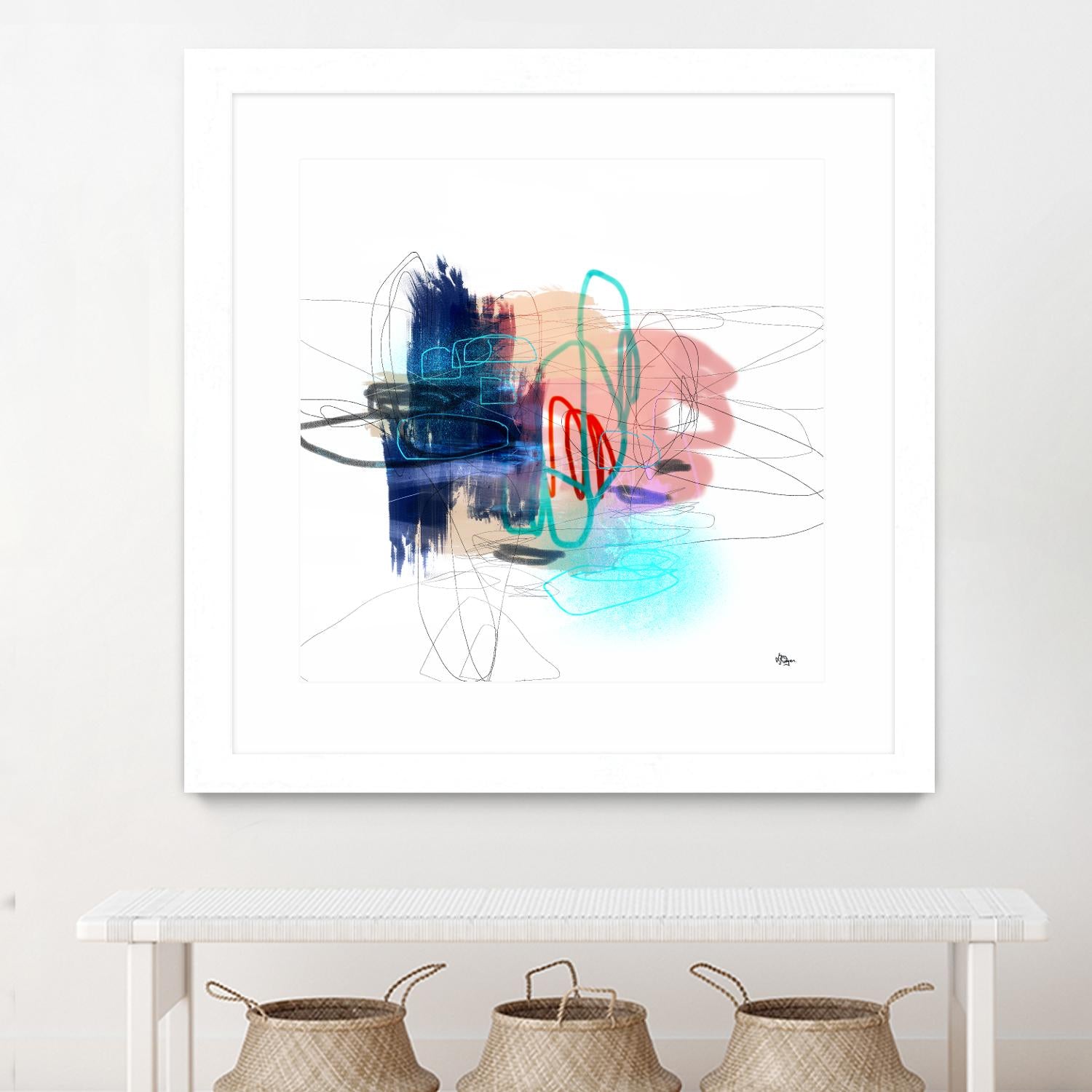 Loving Life III by Lisa Ridgers on GIANT ART - blues, pinks abstract