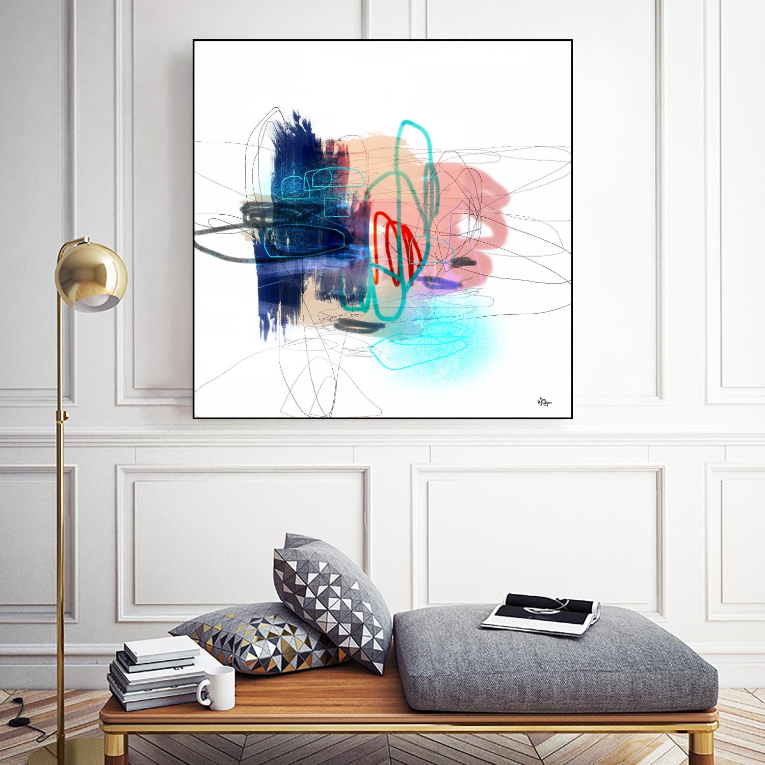 Loving Life III by Lisa Ridgers on GIANT ART - blues, pinks abstract