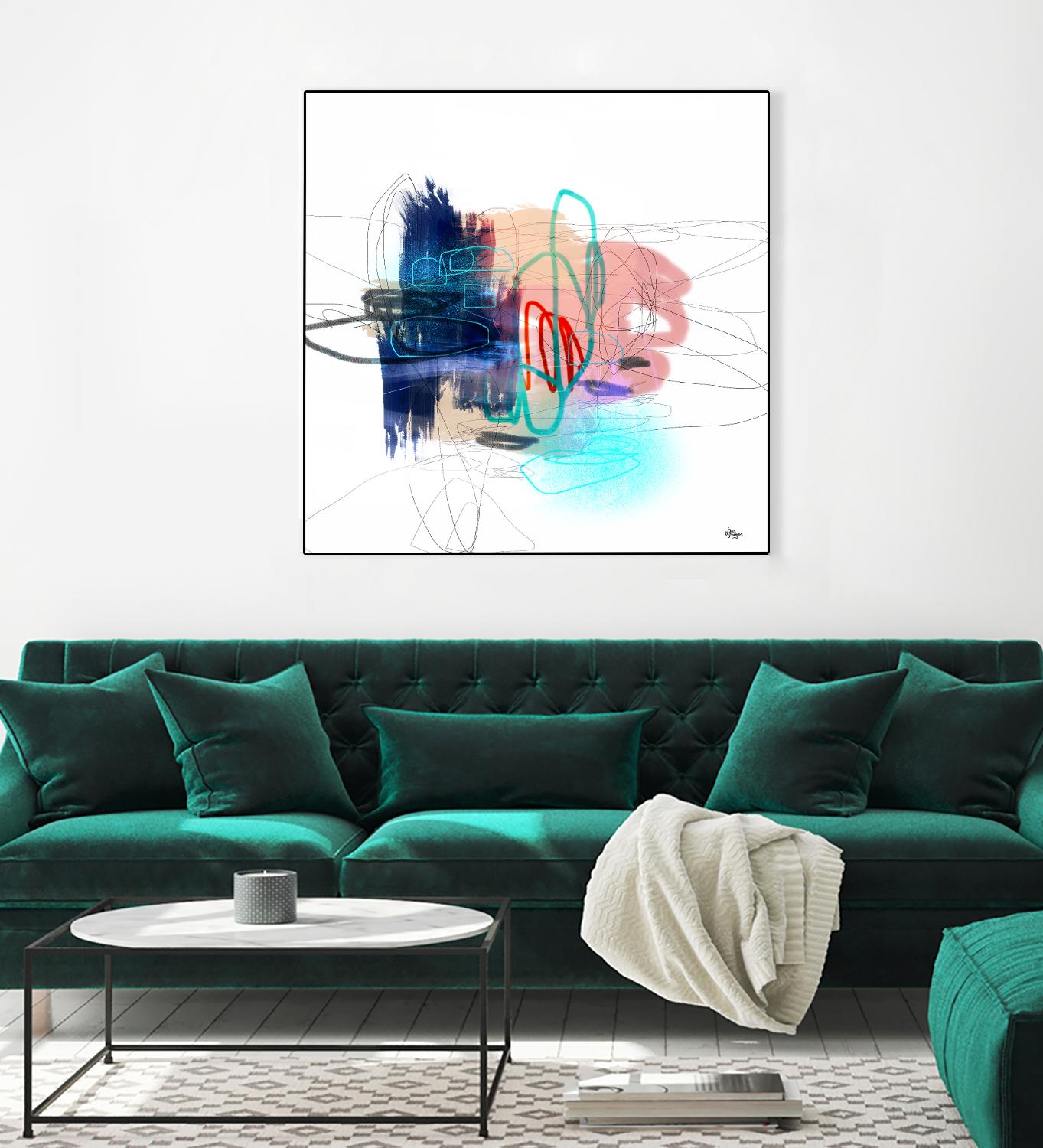 Loving Life III by Lisa Ridgers on GIANT ART - blues, pinks abstract