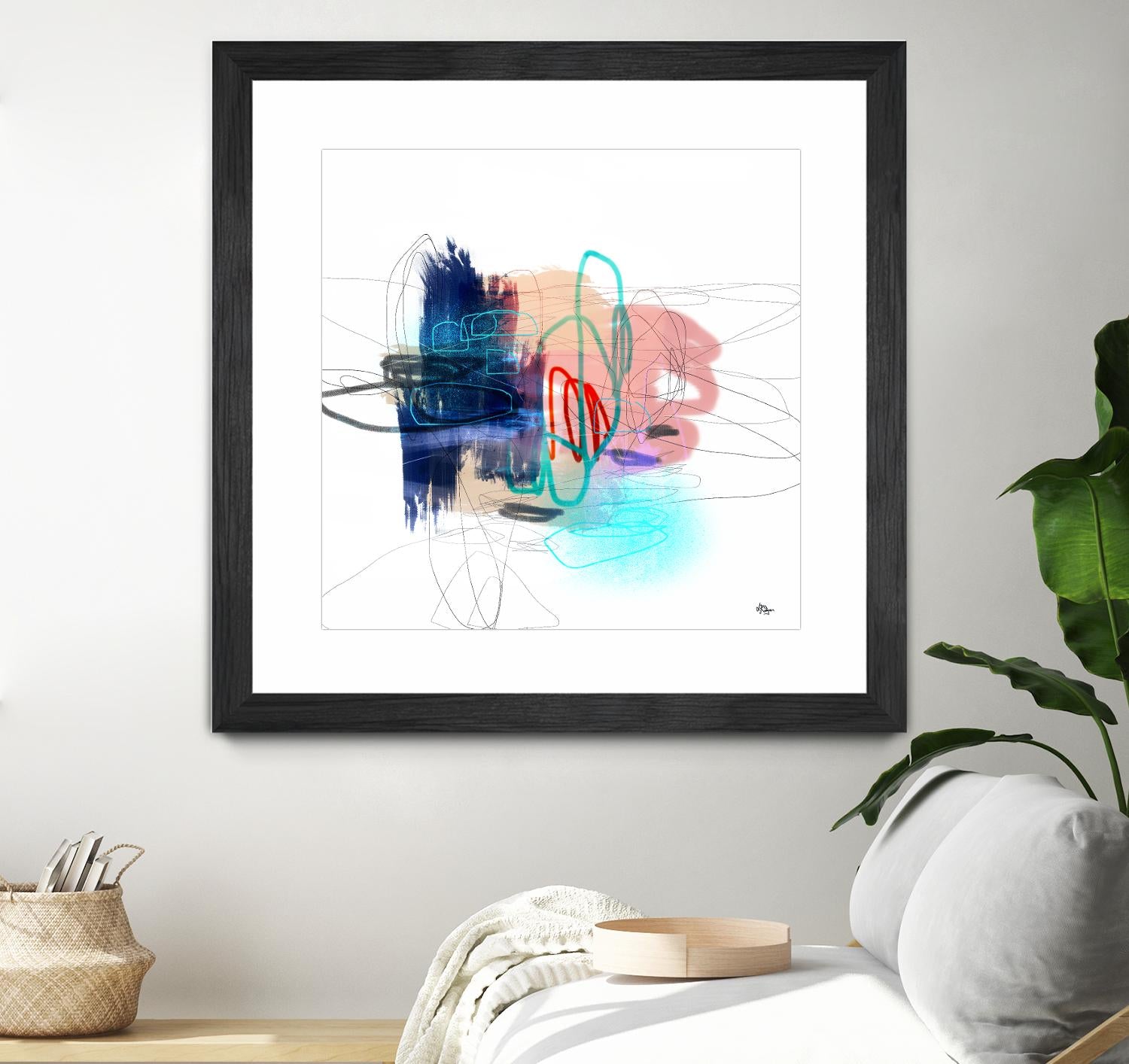 Loving Life III by Lisa Ridgers on GIANT ART - blues, pinks abstract