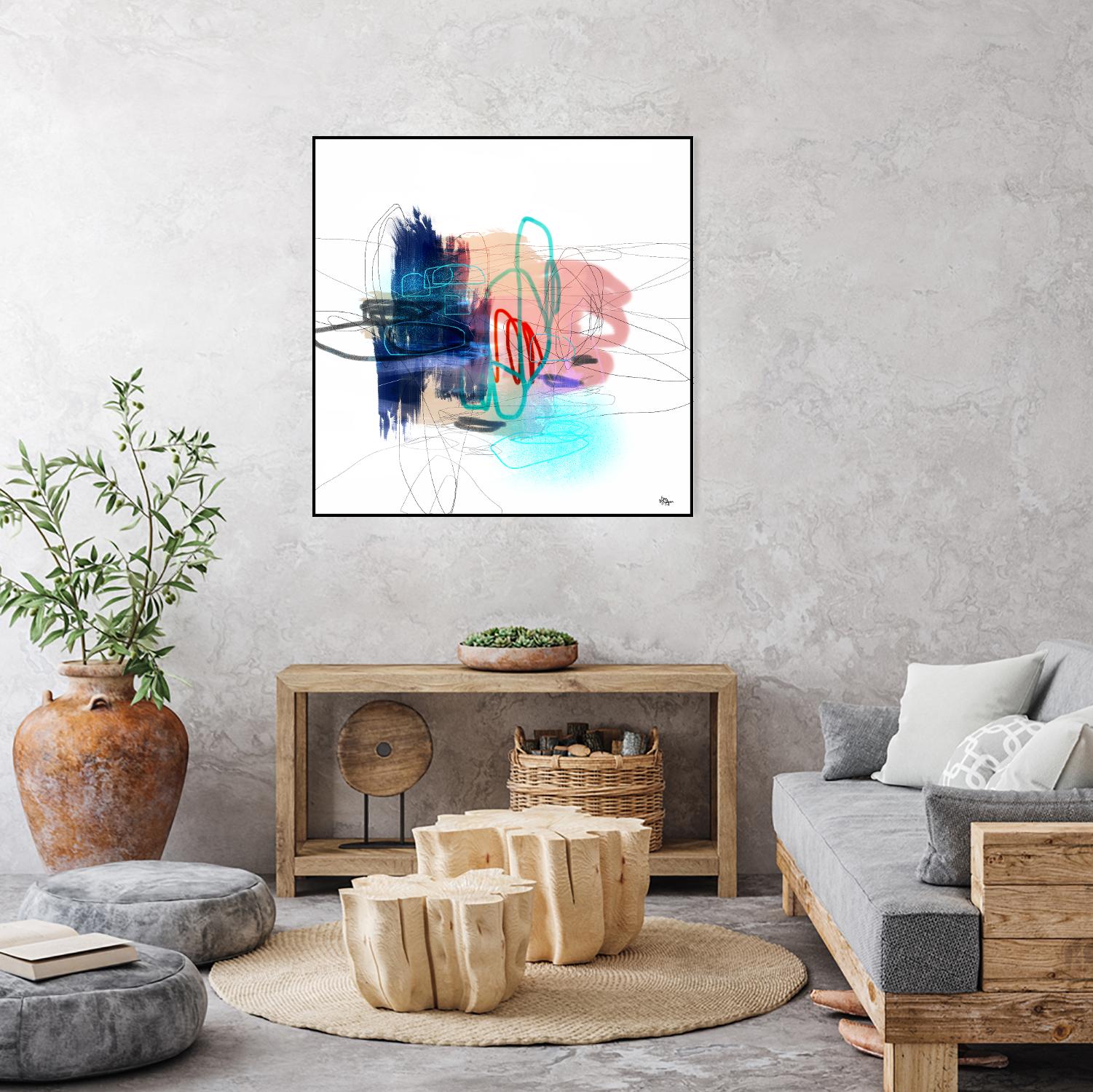 Loving Life III by Lisa Ridgers on GIANT ART - blues, pinks abstract