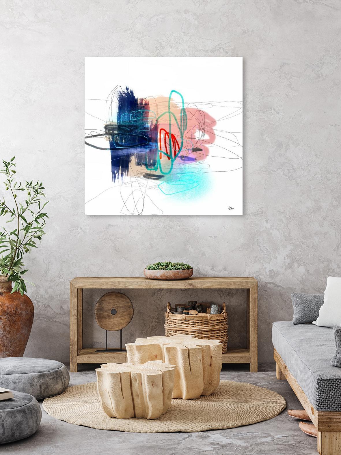 Loving Life III by Lisa Ridgers on GIANT ART - blues, pinks abstract