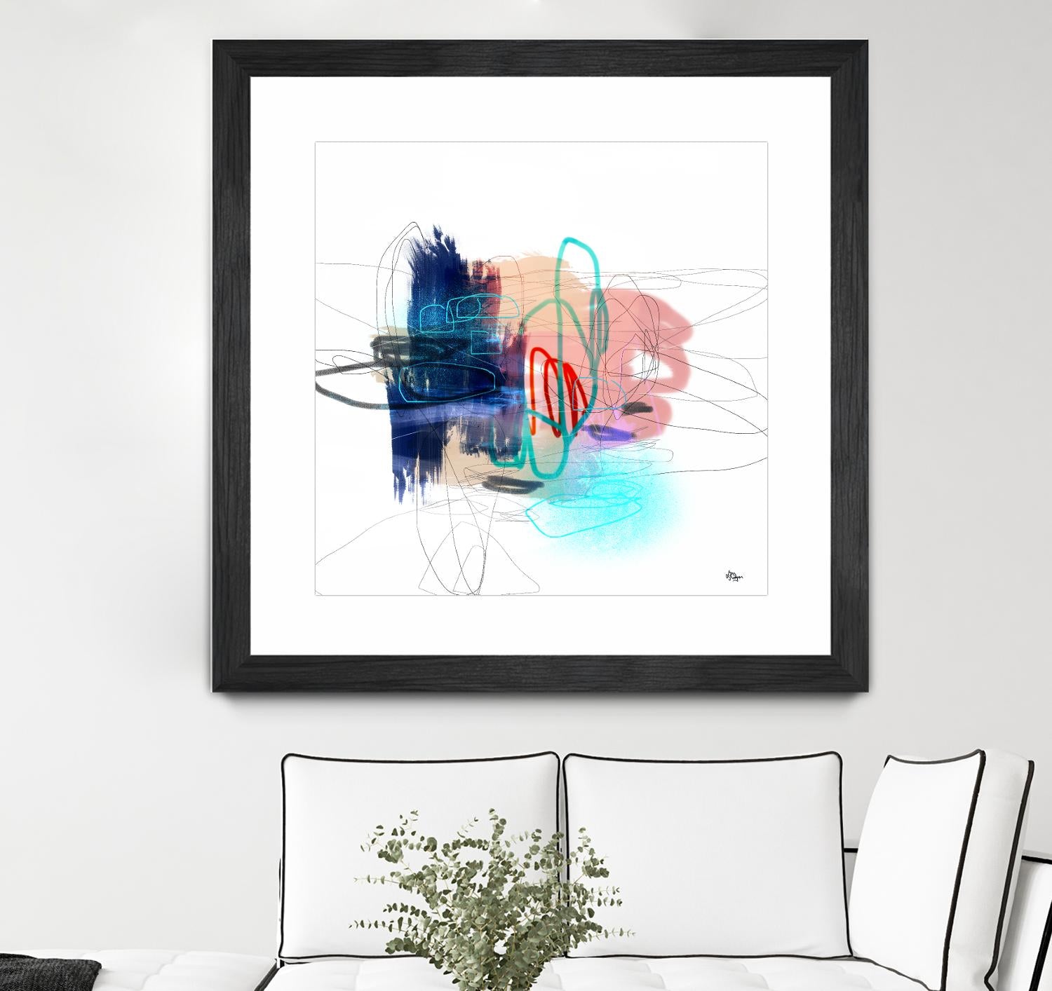 Loving Life III by Lisa Ridgers on GIANT ART - blues, pinks abstract