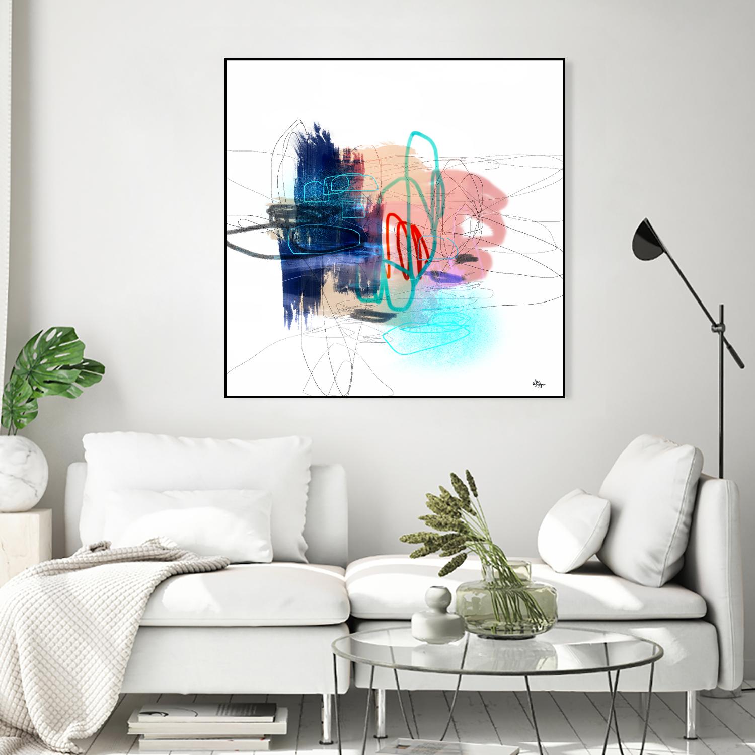 Loving Life III by Lisa Ridgers on GIANT ART - blues, pinks abstract