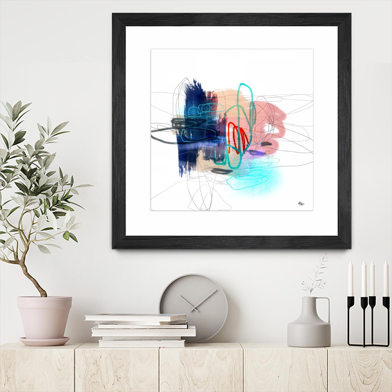 Loving Life III by Lisa Ridgers on GIANT ART - blues, pinks abstract