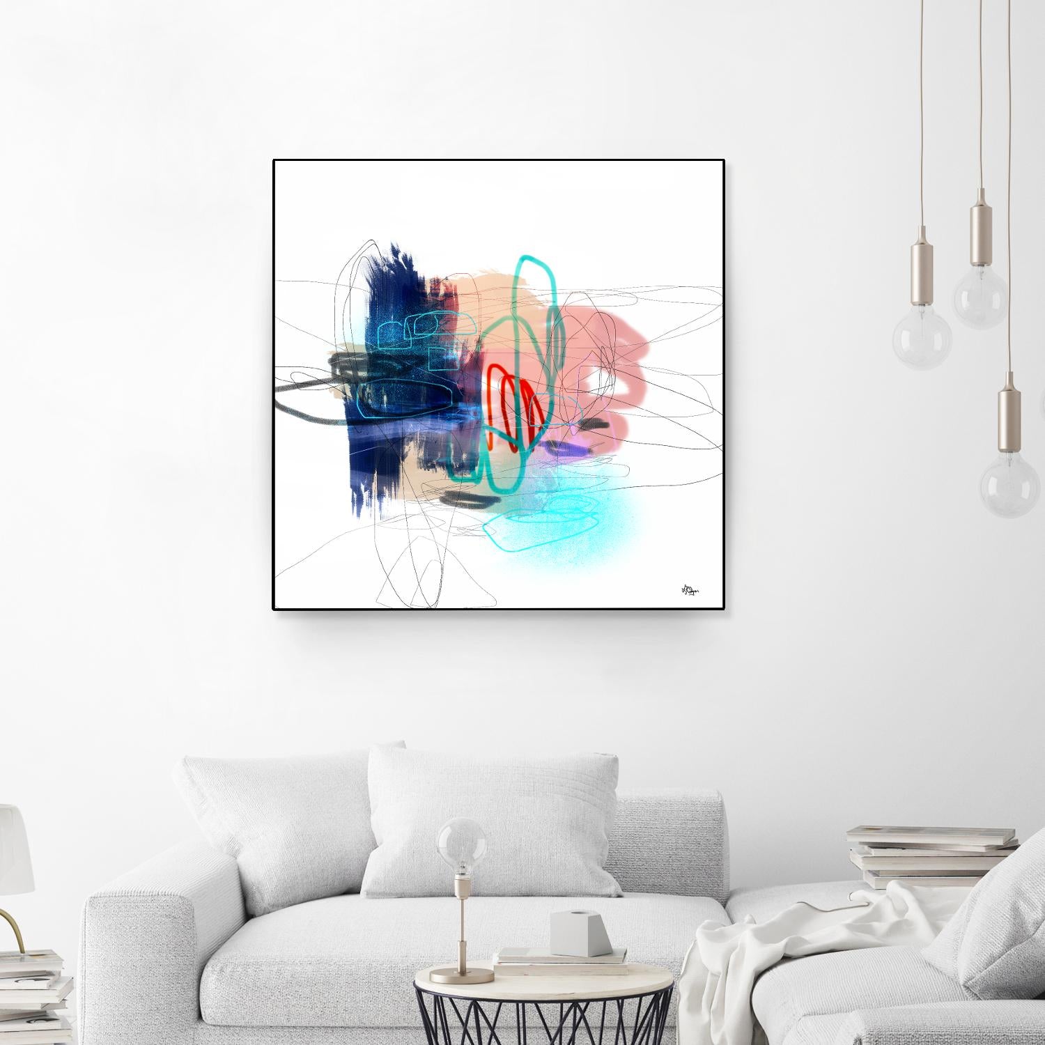 Loving Life III by Lisa Ridgers on GIANT ART - blues, pinks abstract