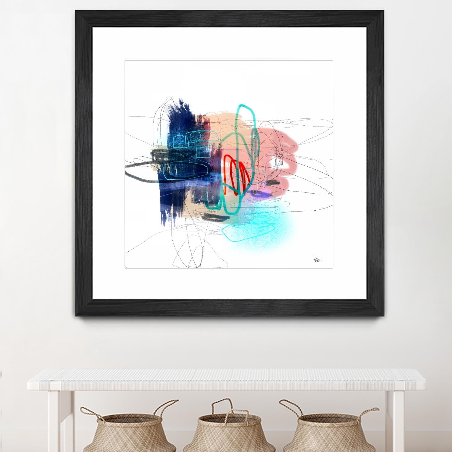 Loving Life III by Lisa Ridgers on GIANT ART - blues, pinks abstract