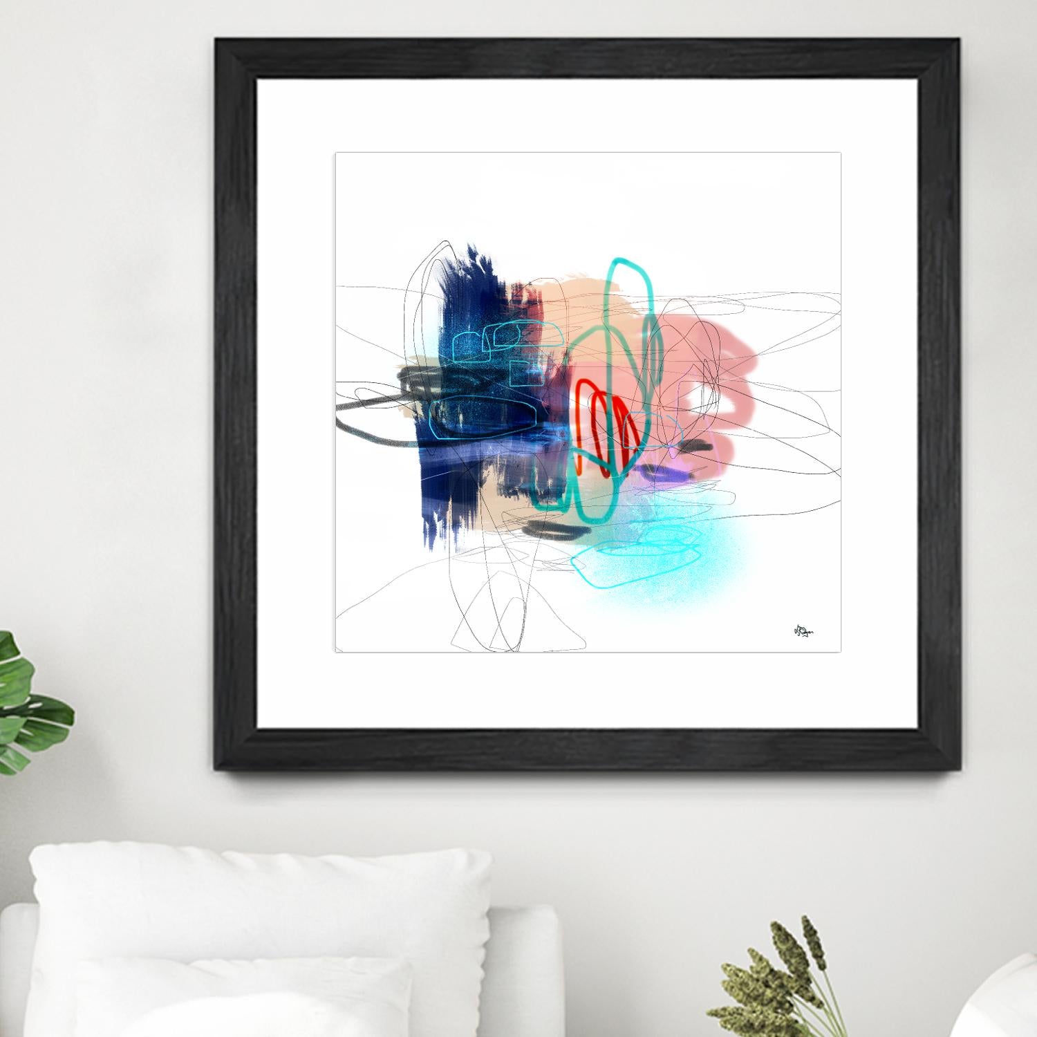 Loving Life III by Lisa Ridgers on GIANT ART - blues, pinks abstract