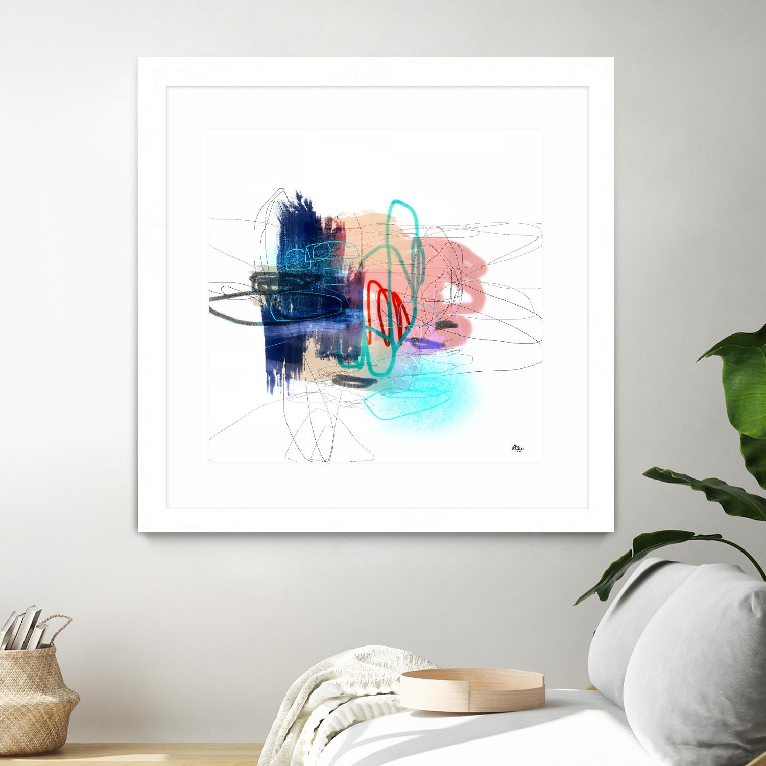 Loving Life III by Lisa Ridgers on GIANT ART - blues, pinks abstract