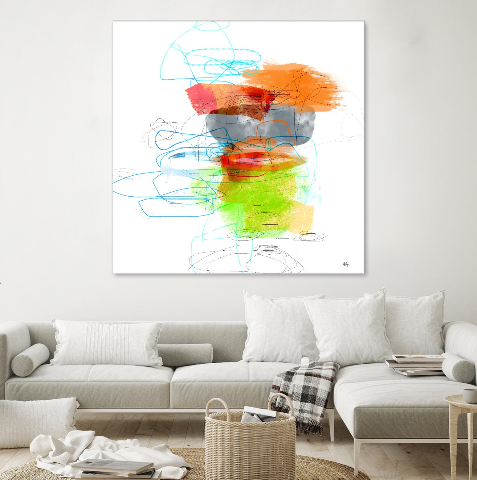 Loving Life IV by Lisa Ridgers on GIANT ART - oranges, greens abstract