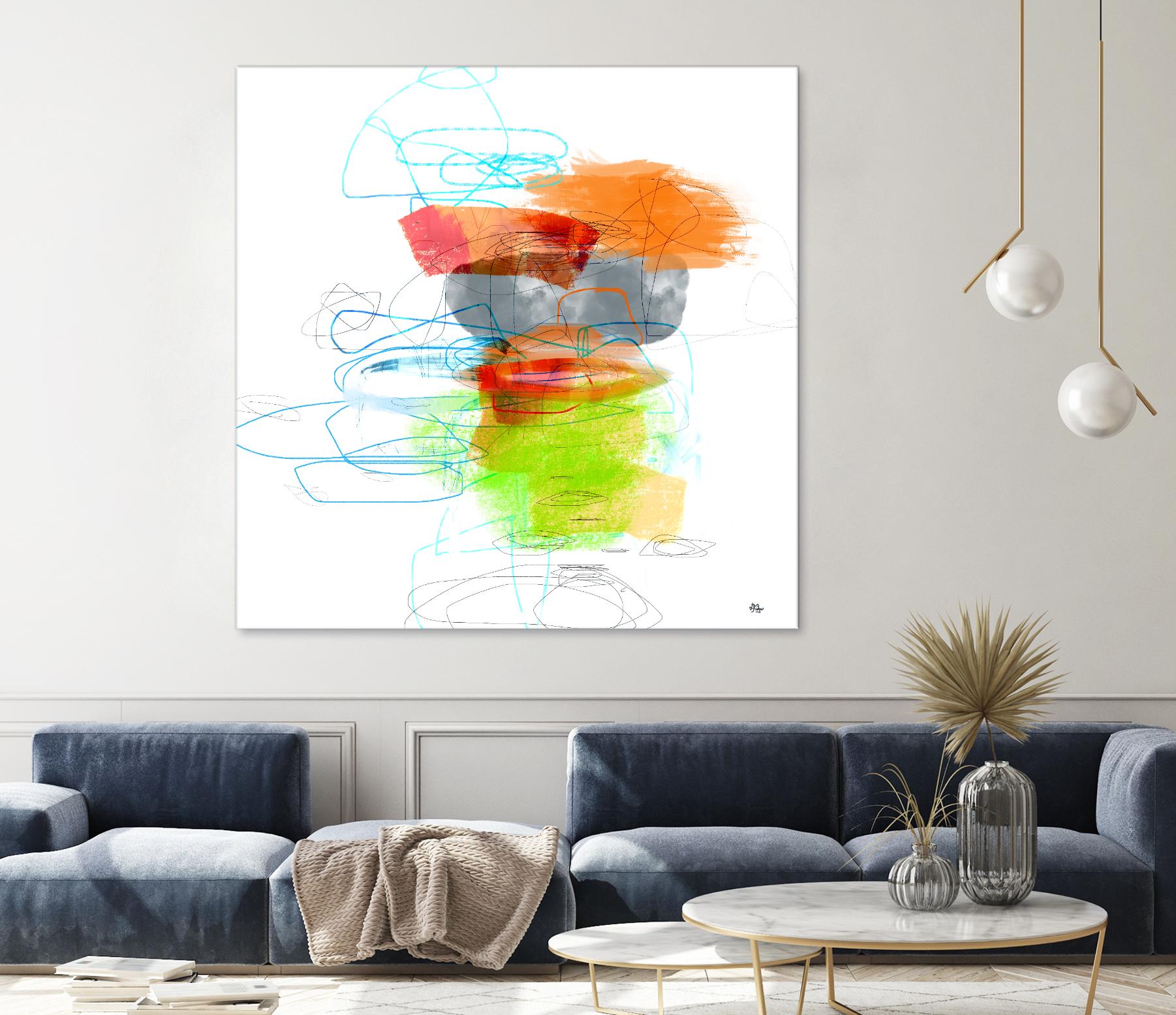 Loving Life IV by Lisa Ridgers on GIANT ART - oranges, greens abstract