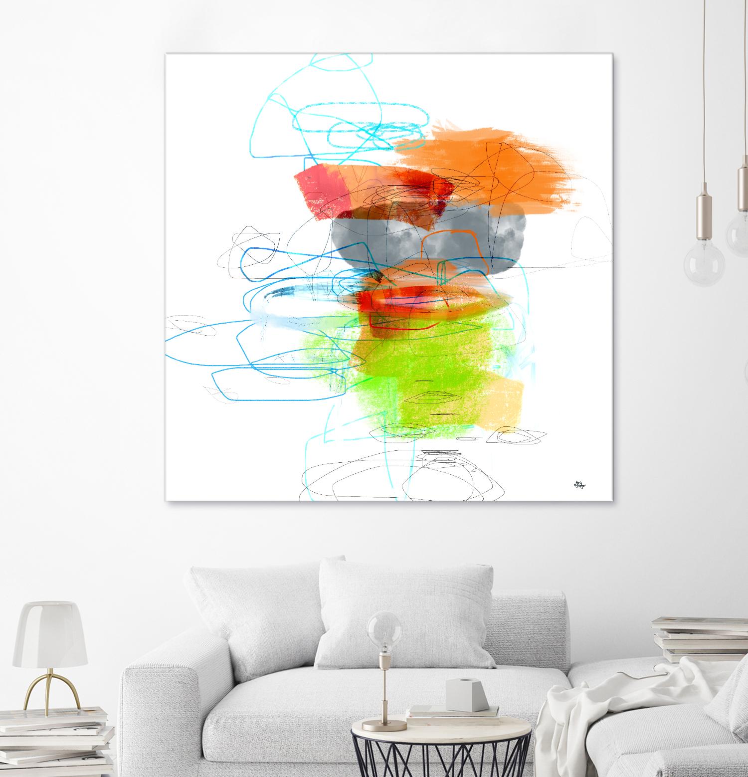 Loving Life IV by Lisa Ridgers on GIANT ART - oranges, greens abstract