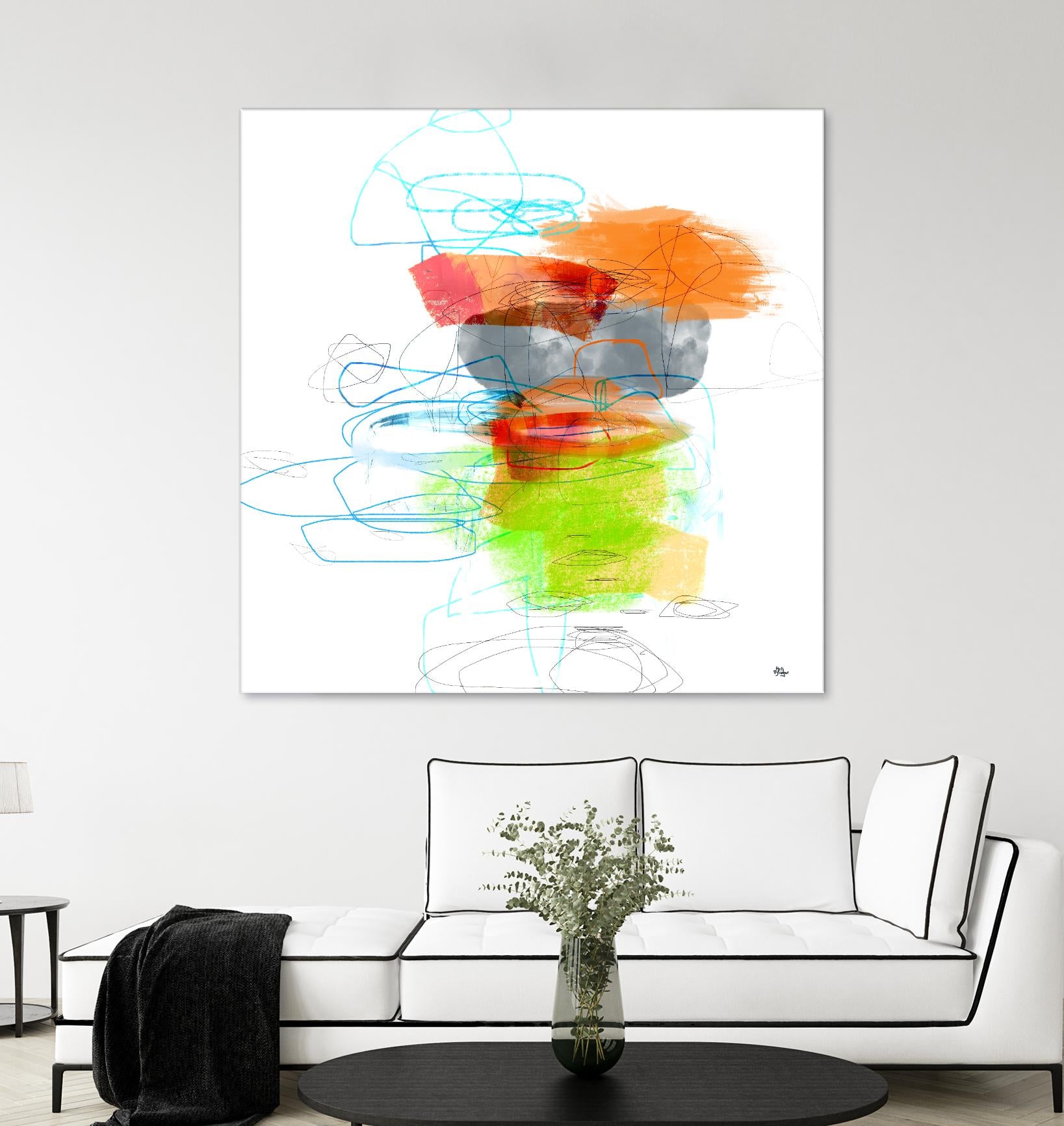 Loving Life IV by Lisa Ridgers on GIANT ART - oranges, greens abstract