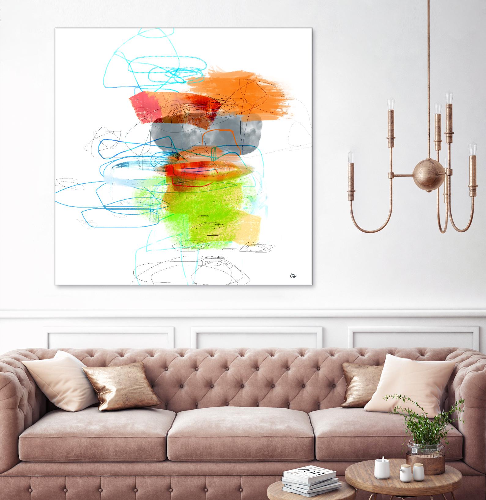 Loving Life IV by Lisa Ridgers on GIANT ART - oranges, greens abstract