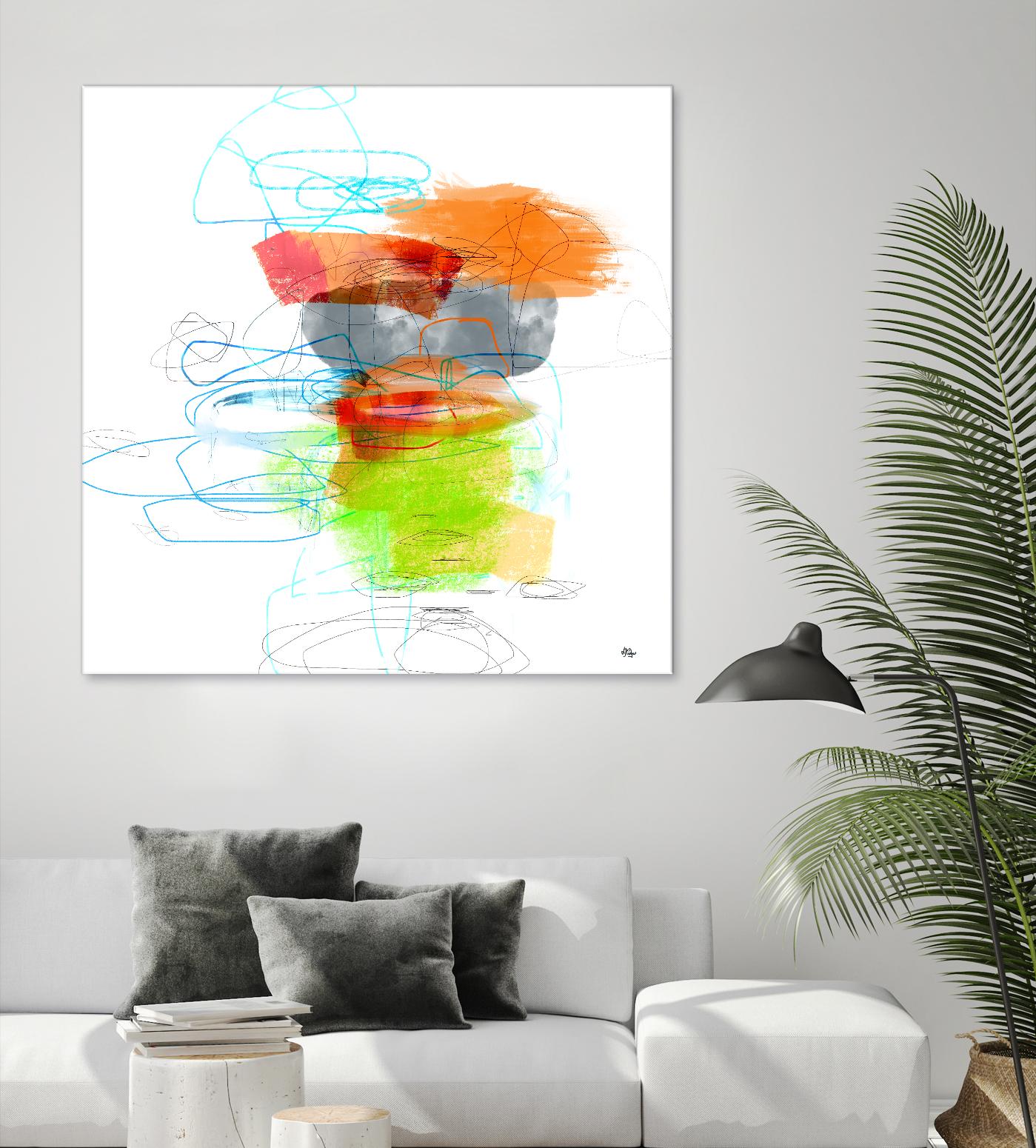 Loving Life IV by Lisa Ridgers on GIANT ART - oranges, greens abstract