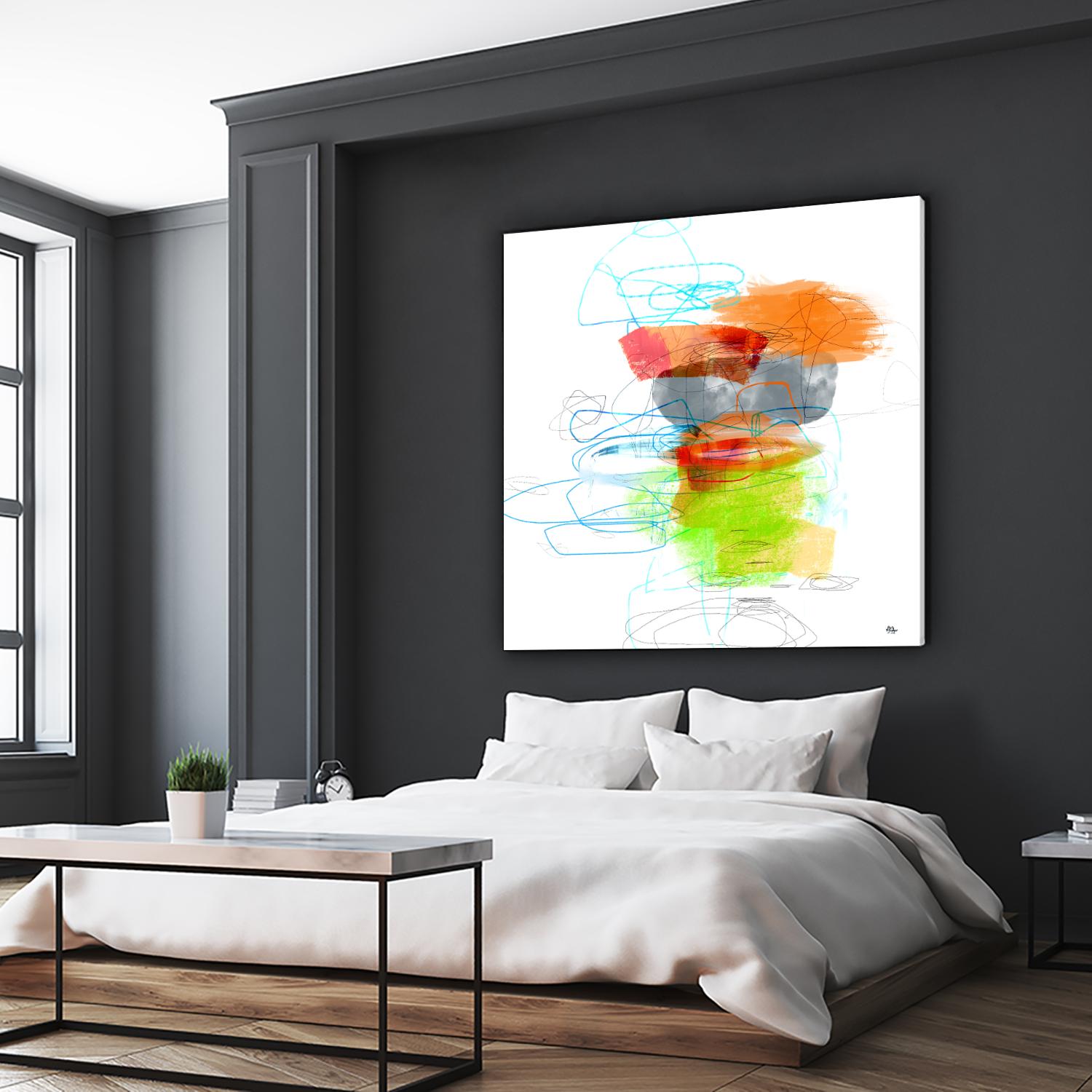 Loving Life IV by Lisa Ridgers on GIANT ART - oranges, greens abstract