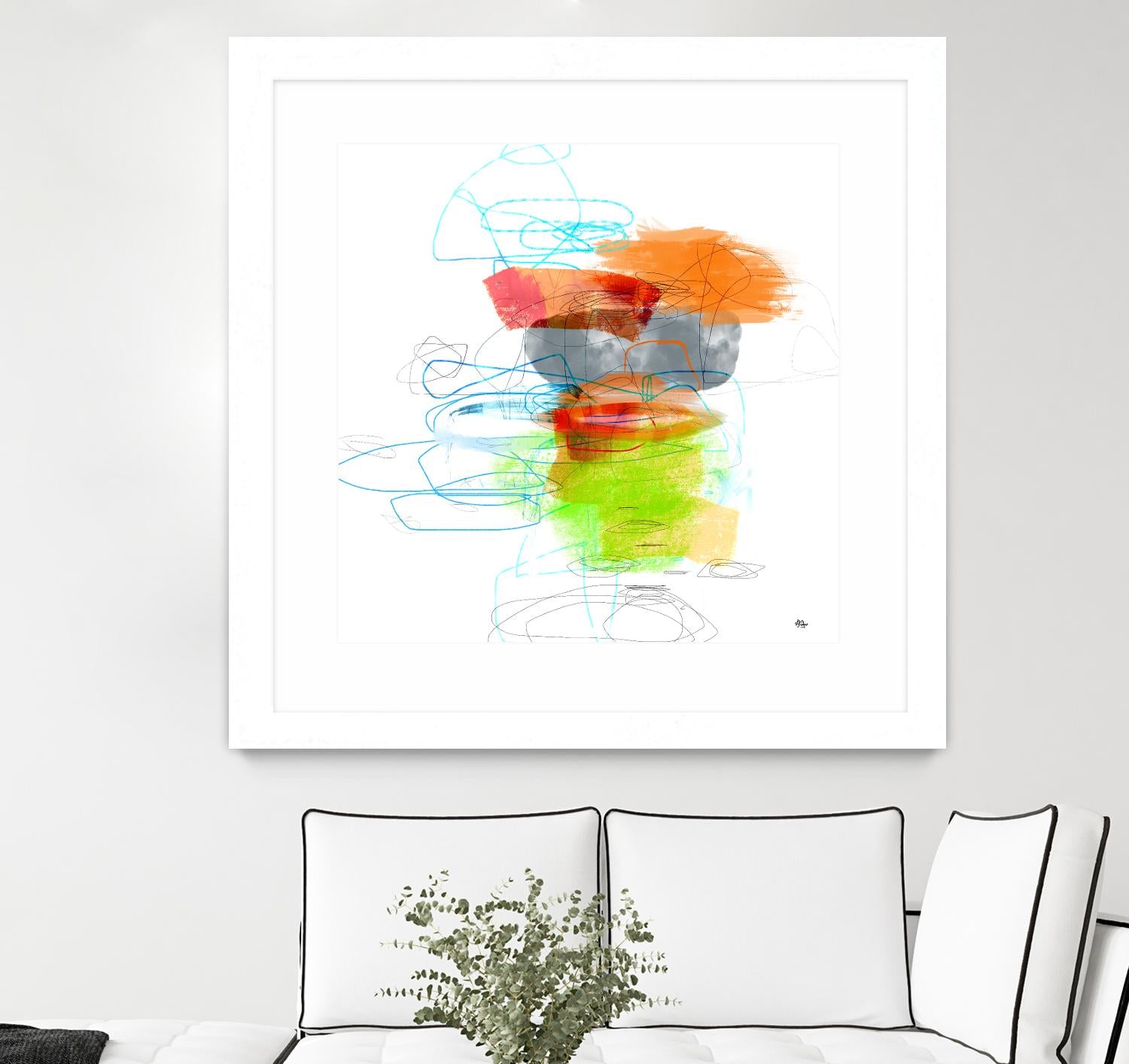 Loving Life IV by Lisa Ridgers on GIANT ART - oranges, greens abstract