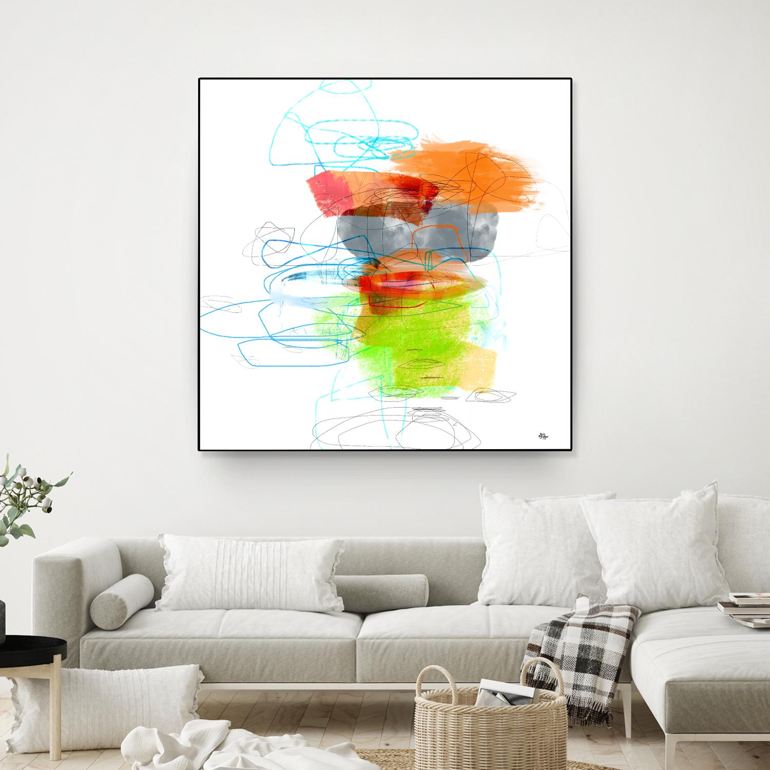 Loving Life IV by Lisa Ridgers on GIANT ART - oranges, greens abstract