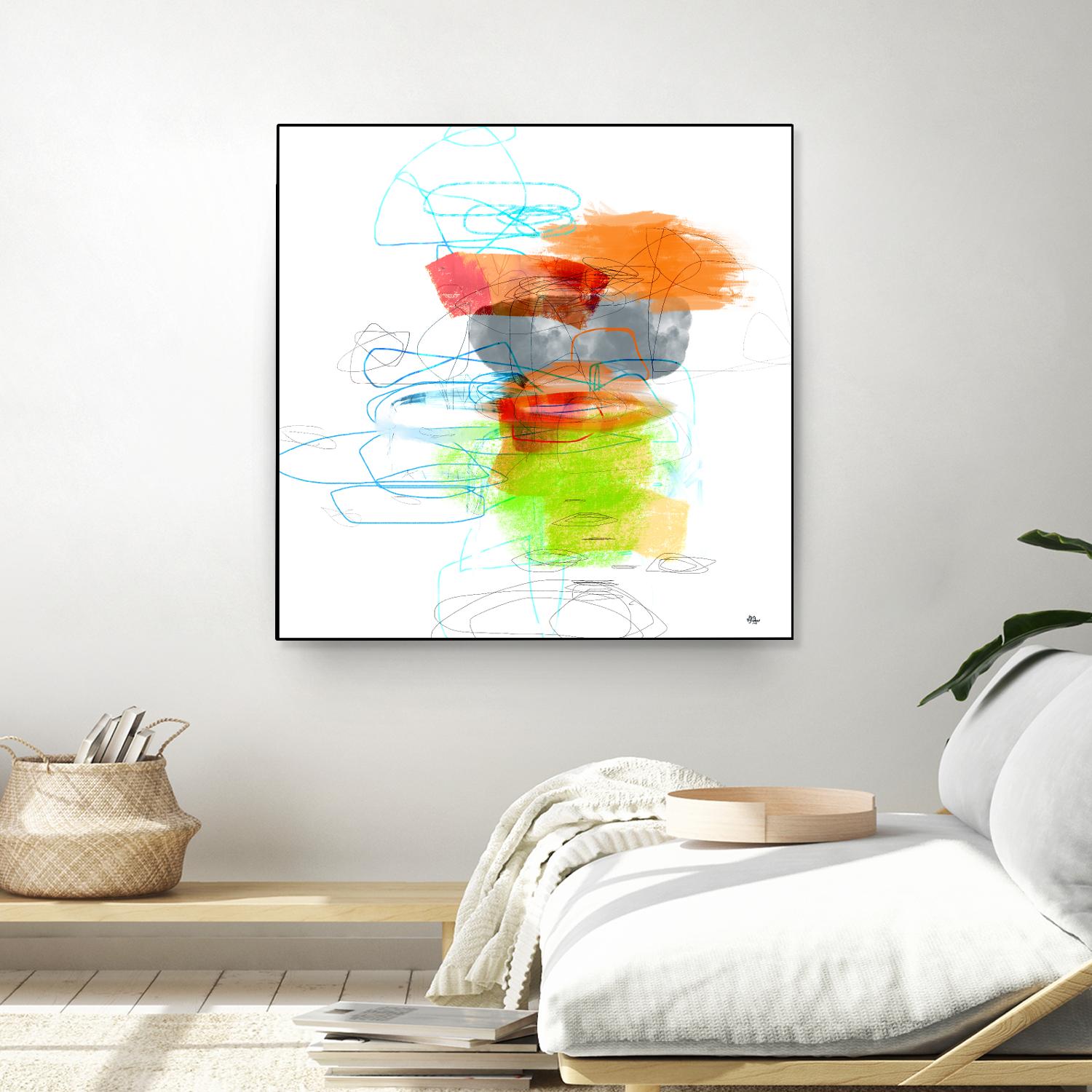 Loving Life IV by Lisa Ridgers on GIANT ART - oranges, greens abstract