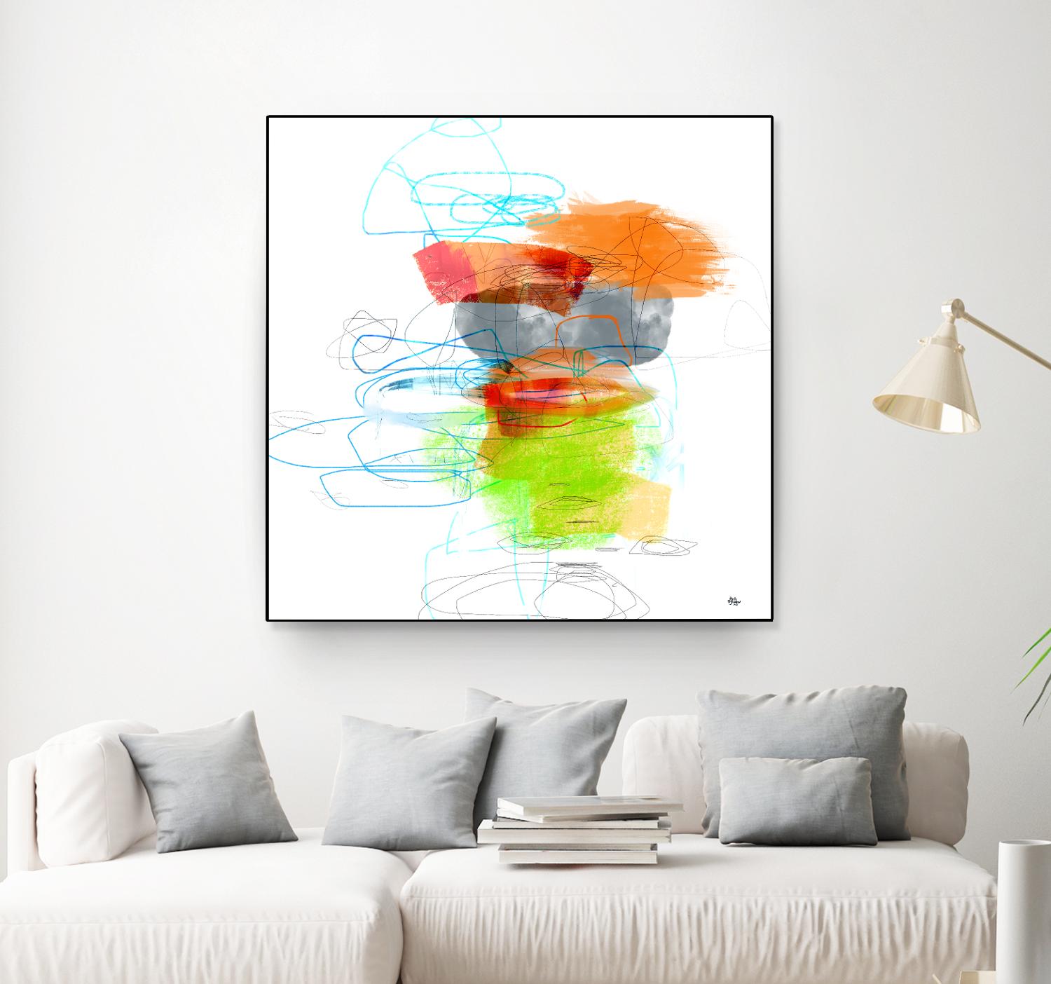 Loving Life IV by Lisa Ridgers on GIANT ART - oranges, greens abstract