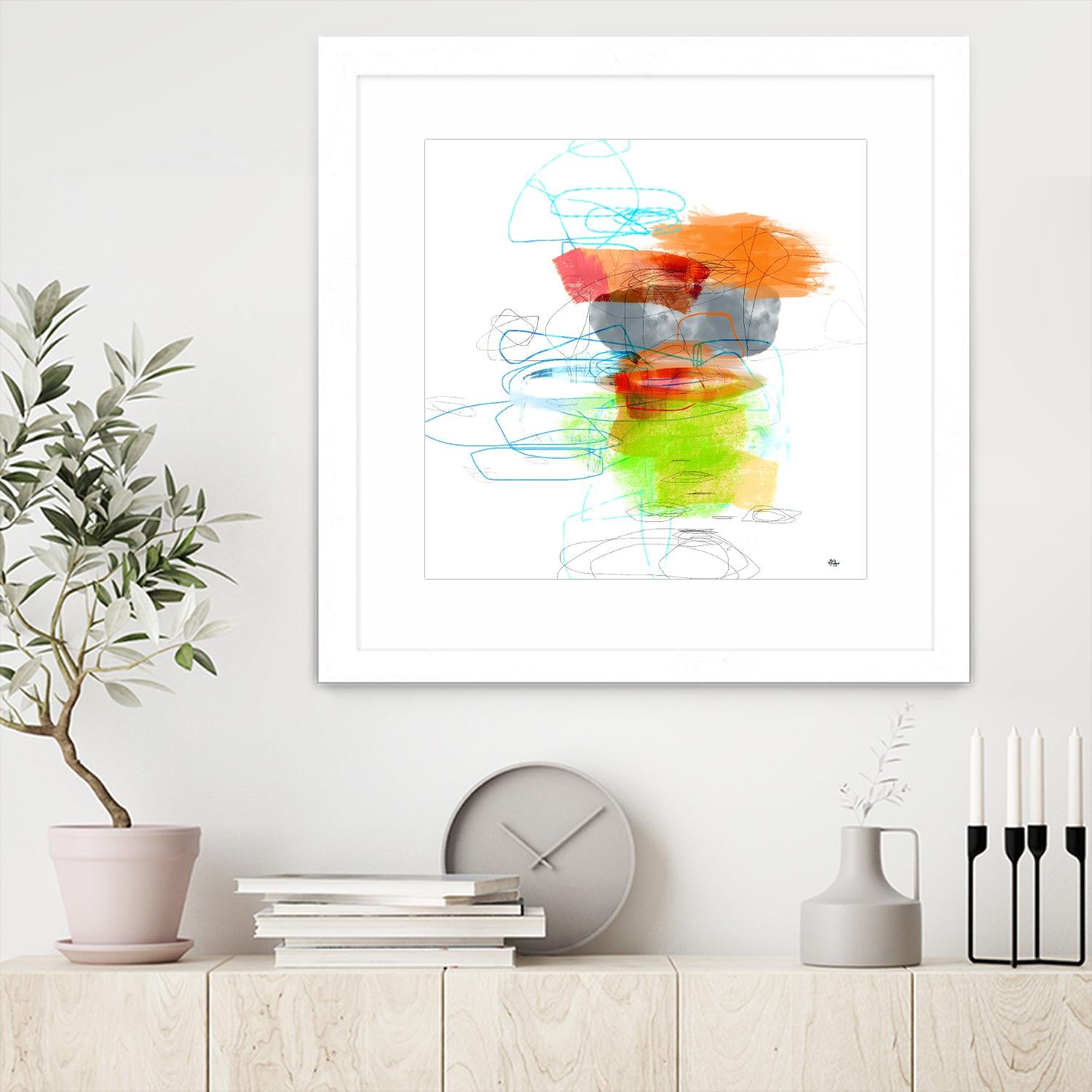 Loving Life IV by Lisa Ridgers on GIANT ART - oranges, greens abstract