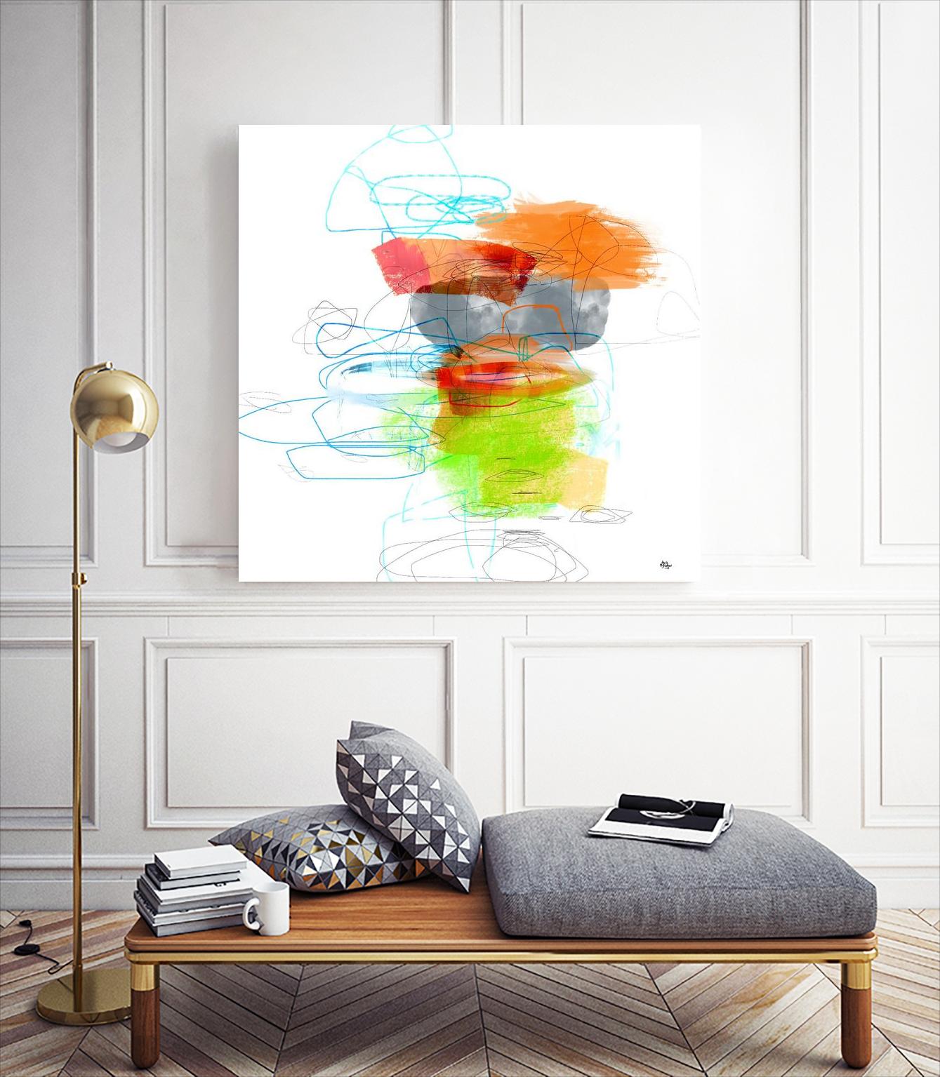 Loving Life IV by Lisa Ridgers on GIANT ART - oranges, greens abstract