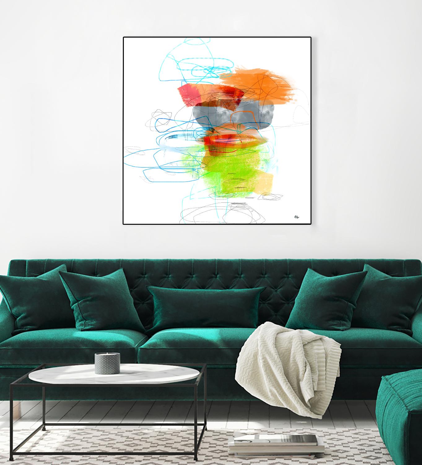 Loving Life IV by Lisa Ridgers on GIANT ART - oranges, greens abstract