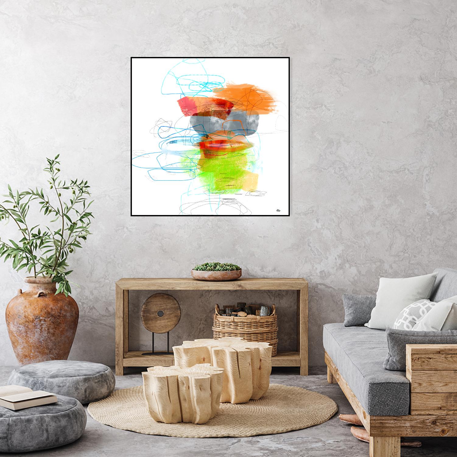 Loving Life IV by Lisa Ridgers on GIANT ART - oranges, greens abstract