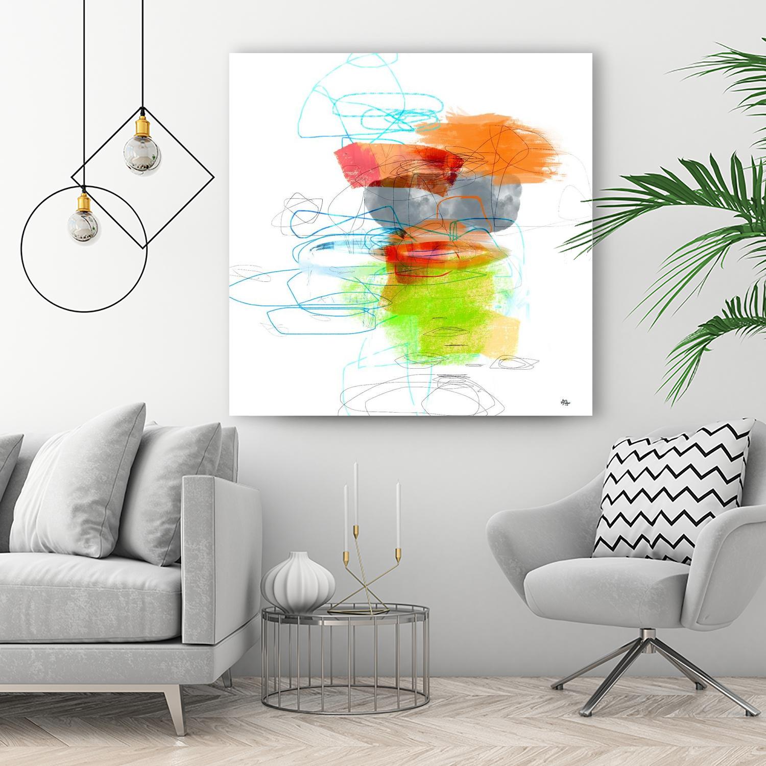 Loving Life IV by Lisa Ridgers on GIANT ART - oranges, greens abstract