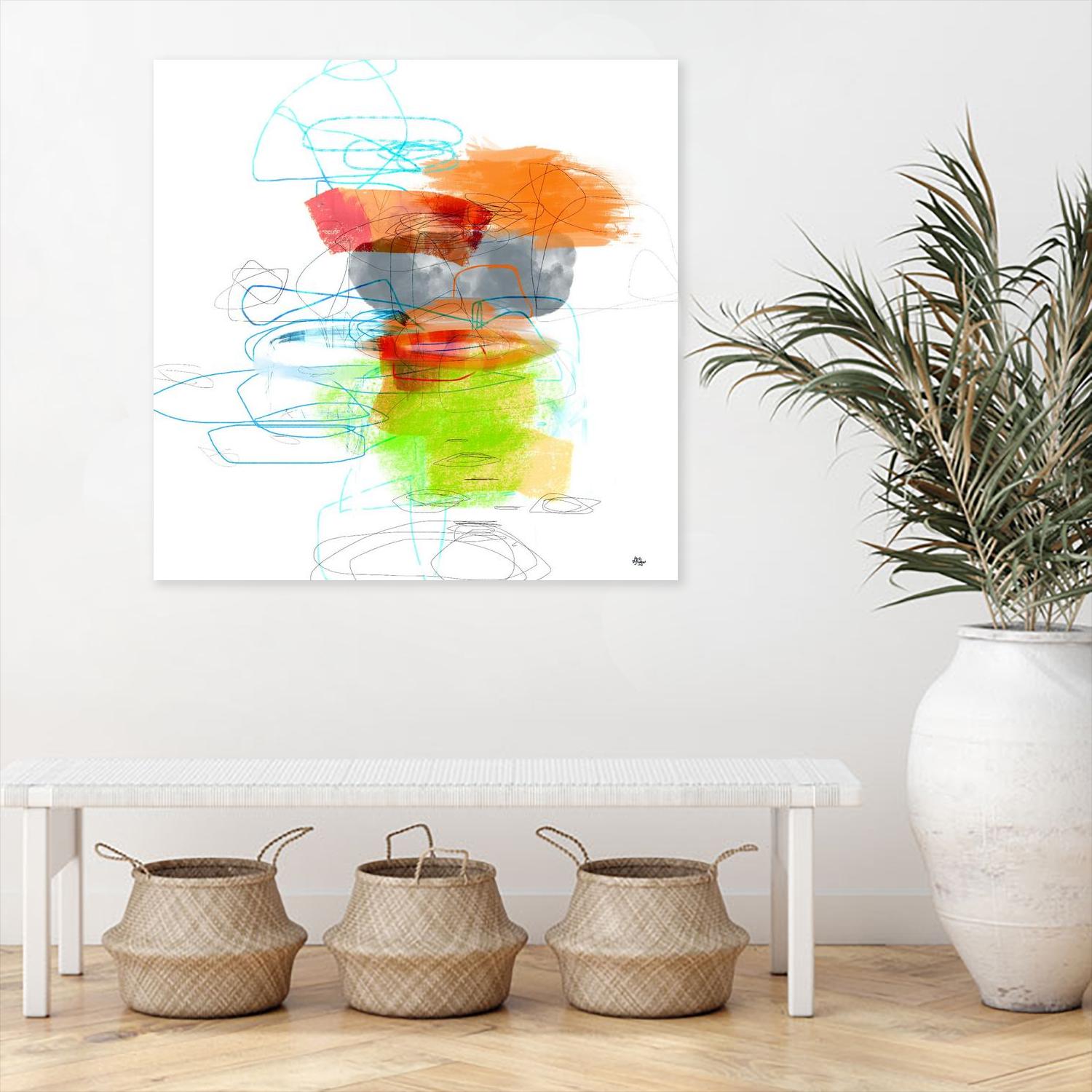 Loving Life IV by Lisa Ridgers on GIANT ART - oranges, greens abstract