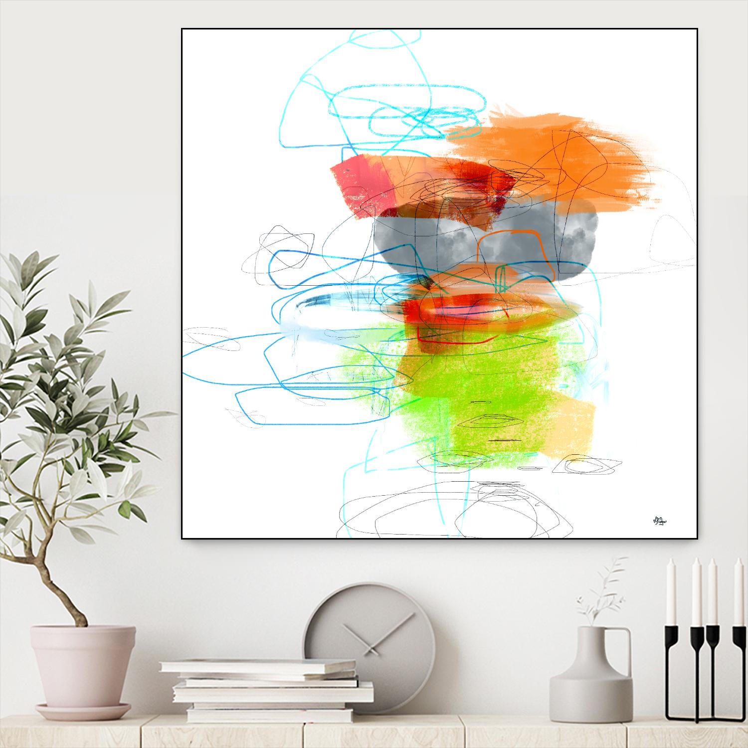 Loving Life IV by Lisa Ridgers on GIANT ART - oranges, greens abstract