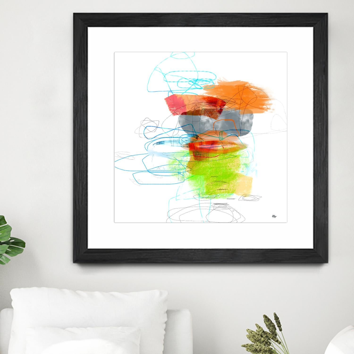 Loving Life IV by Lisa Ridgers on GIANT ART - oranges, greens abstract