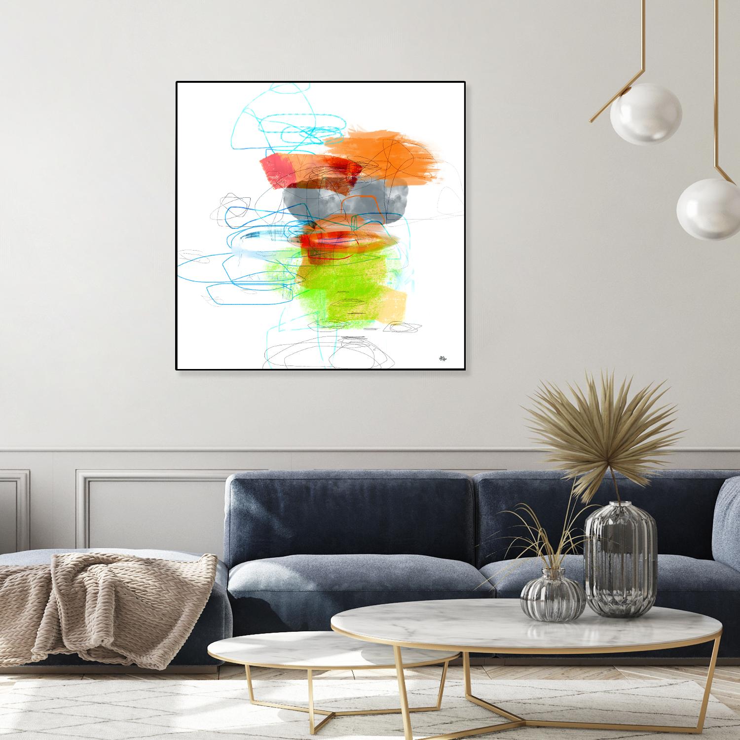 Loving Life IV by Lisa Ridgers on GIANT ART - oranges, greens abstract