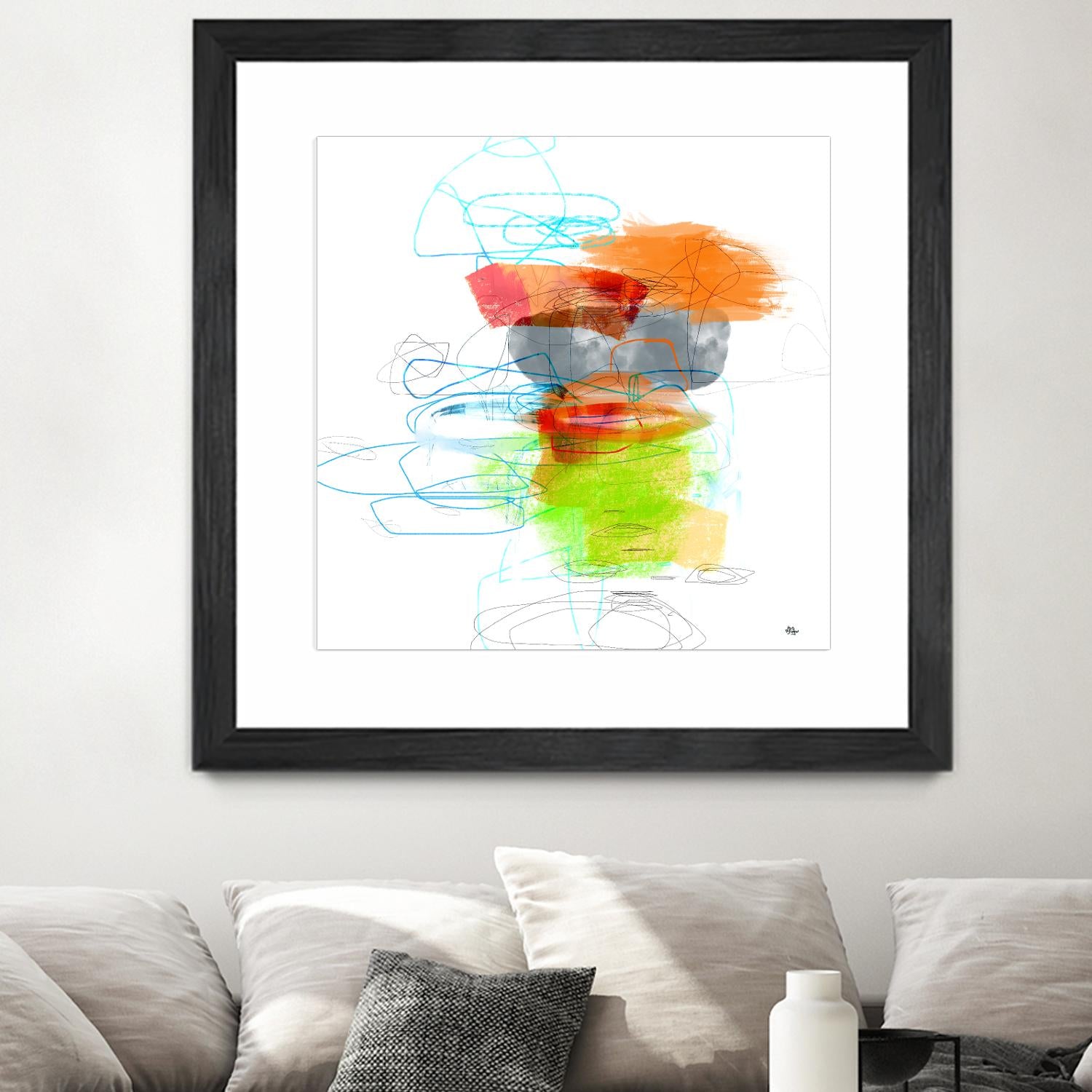 Loving Life IV by Lisa Ridgers on GIANT ART - oranges, greens abstract