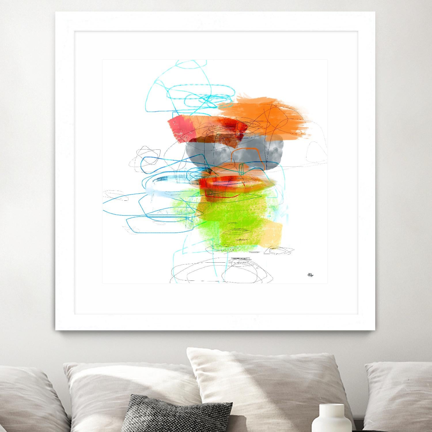 Loving Life IV by Lisa Ridgers on GIANT ART - oranges, greens abstract