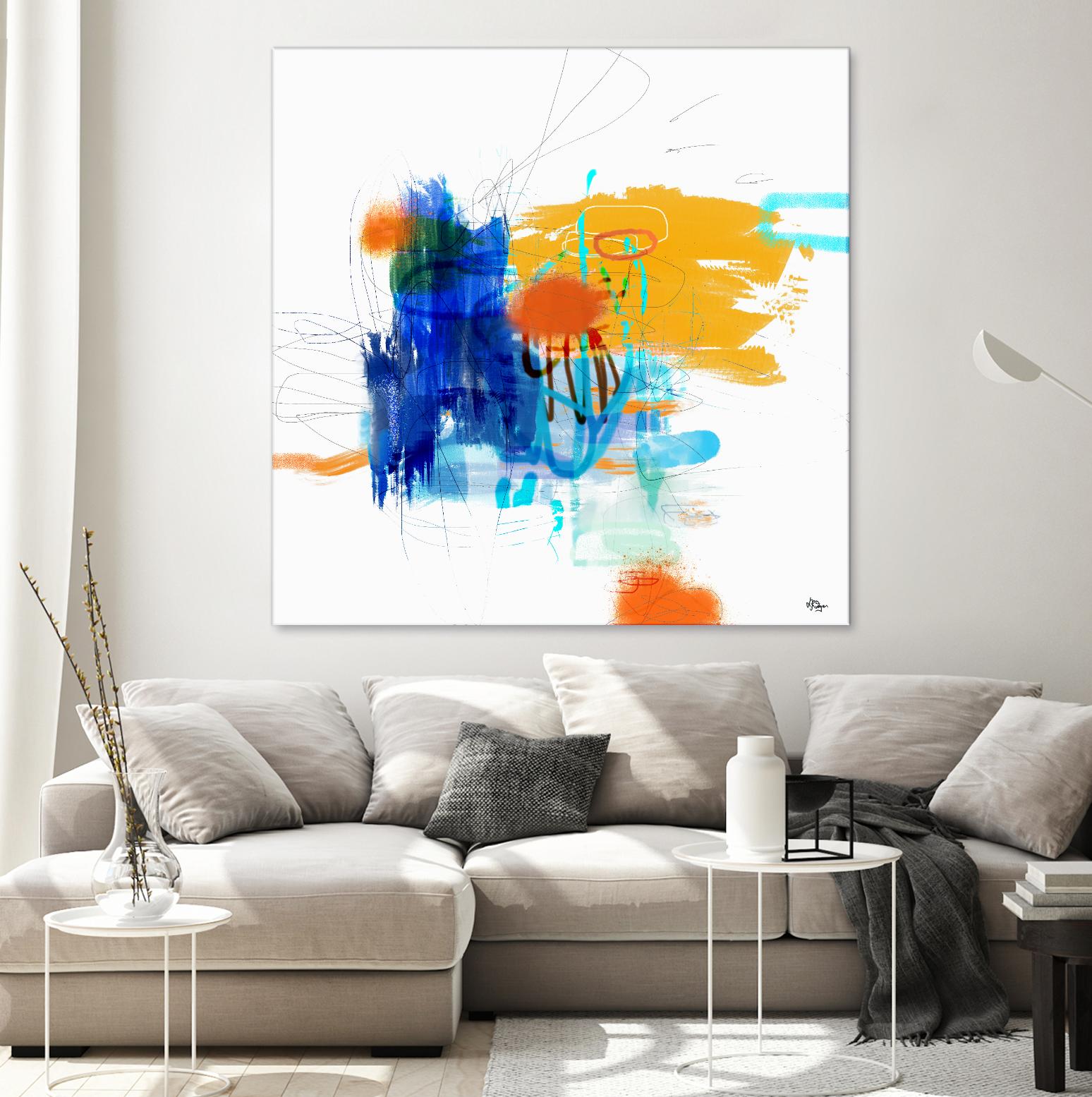 Loving Life VI by Lisa Ridgers on GIANT ART - yellows, blues abstract
