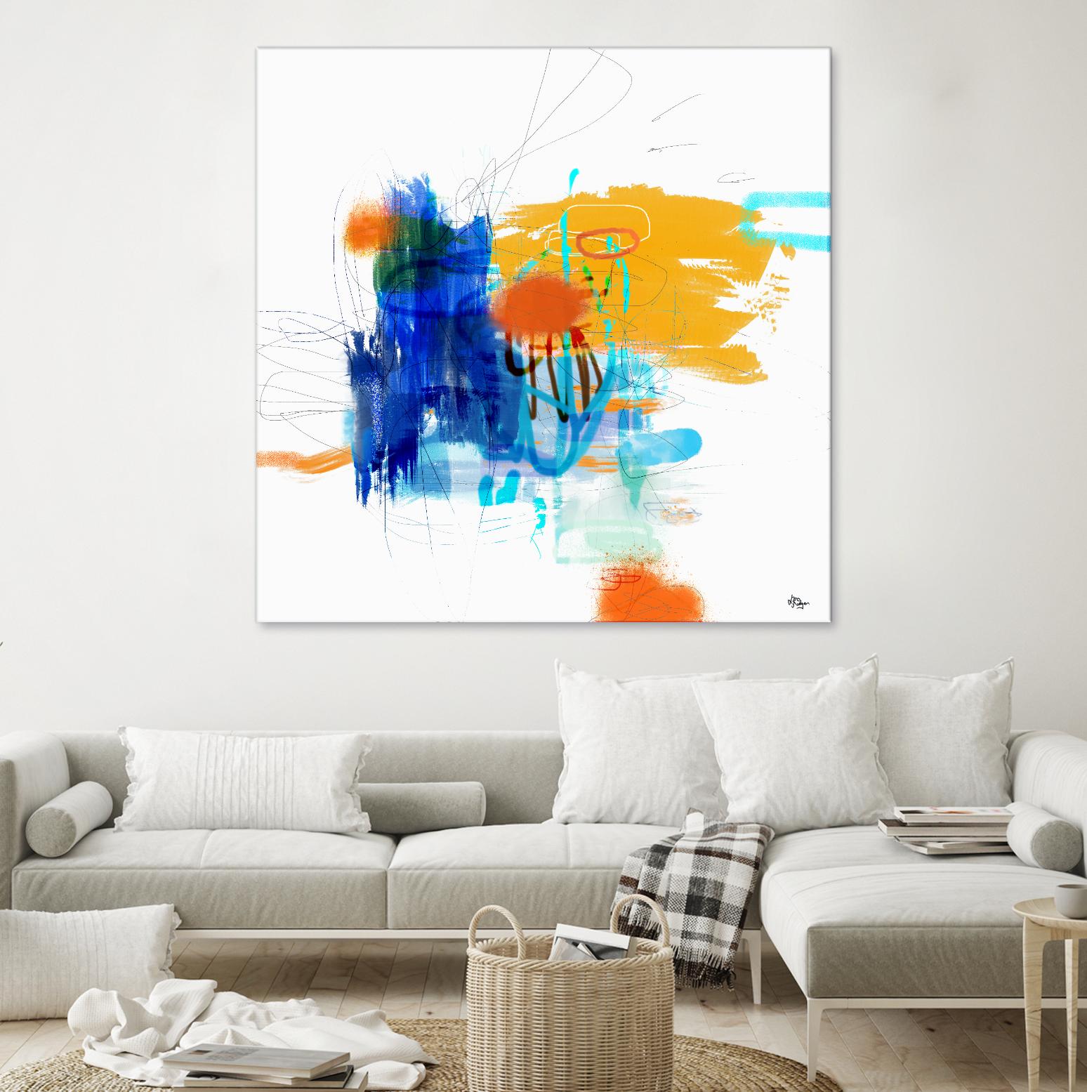 Loving Life VI by Lisa Ridgers on GIANT ART - yellows, blues abstract